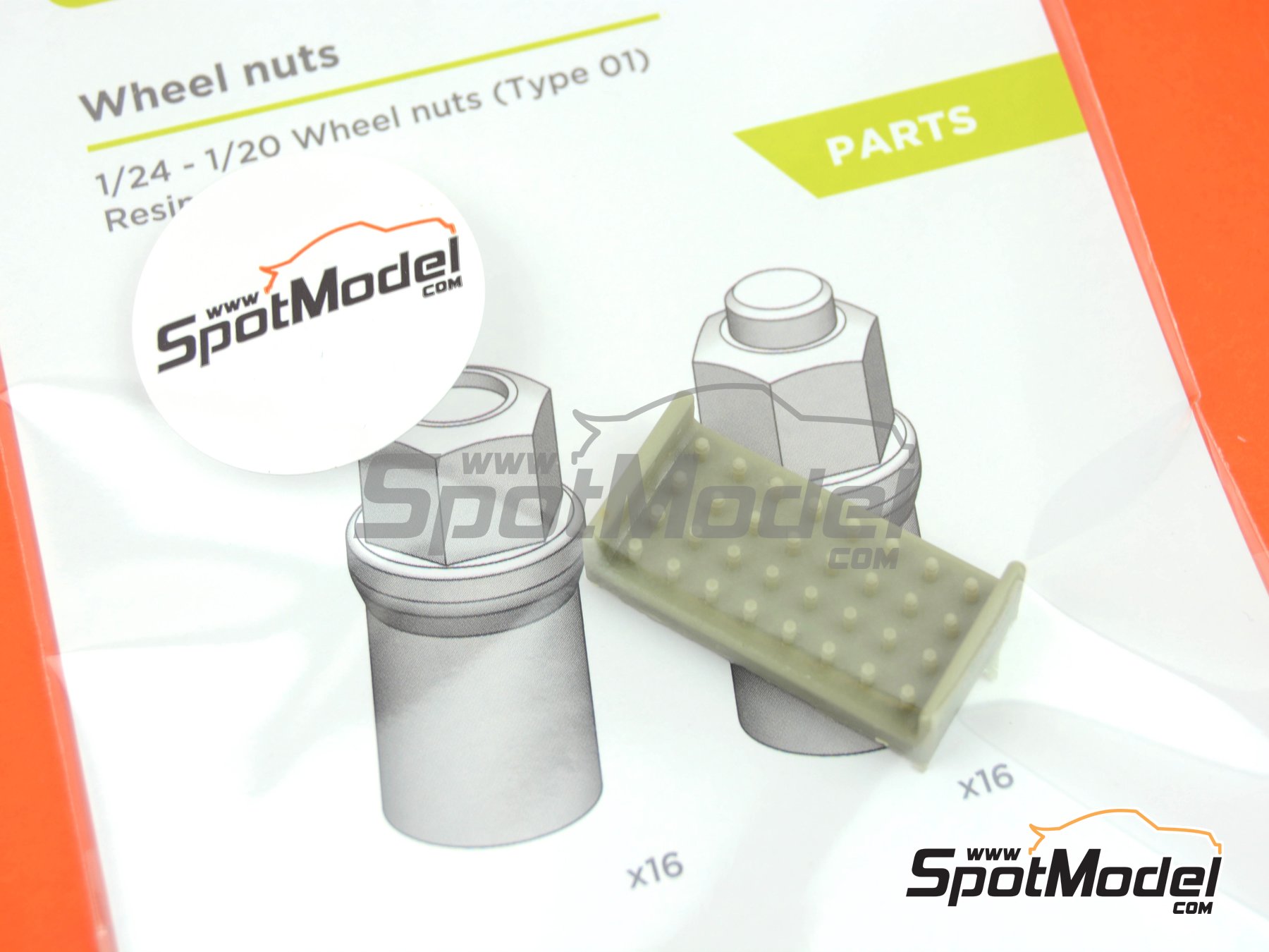 Image 6: Wheel nuts | Nuts in 1/24 scale manufactured by Decalcas (ref.&nbsp;DCL-PAR018)