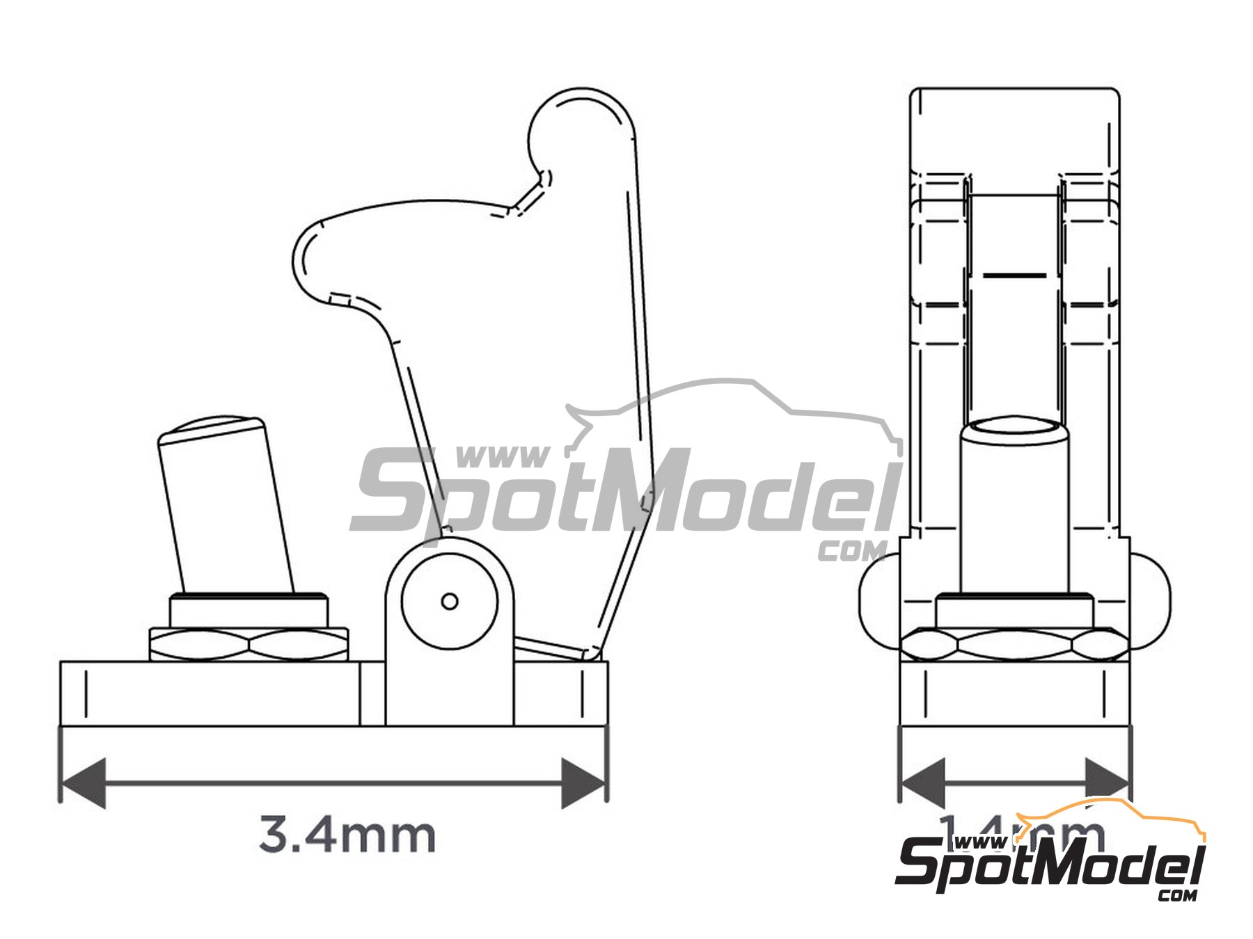 Image 5: Toggle switch with guard | Detail in 1/12 scale manufactured by Decalcas (ref.&nbsp;DCL-PAR019)