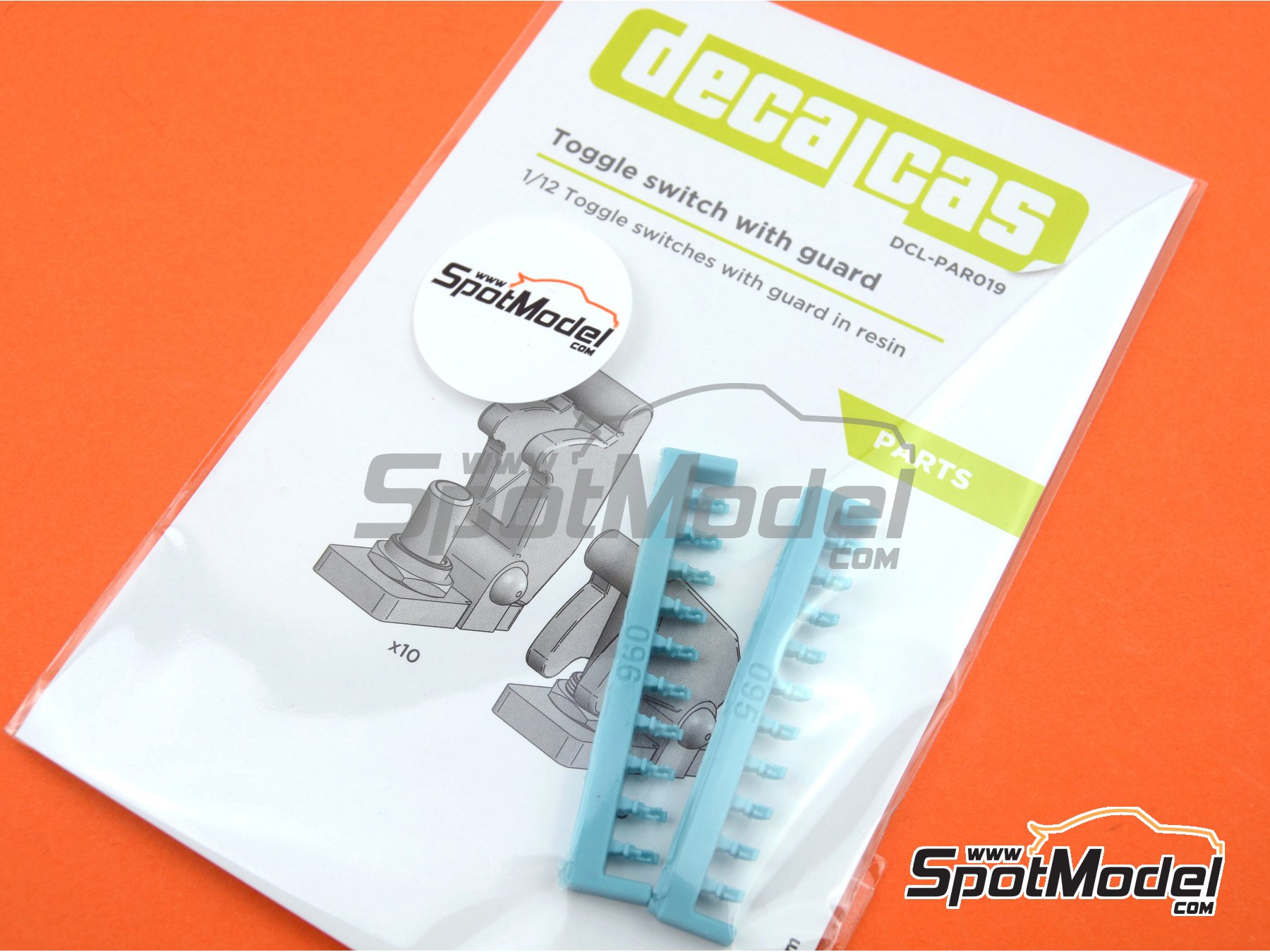 Image 6: Toggle switch with guard | Detail in 1/12 scale manufactured by Decalcas (ref.&nbsp;DCL-PAR019)