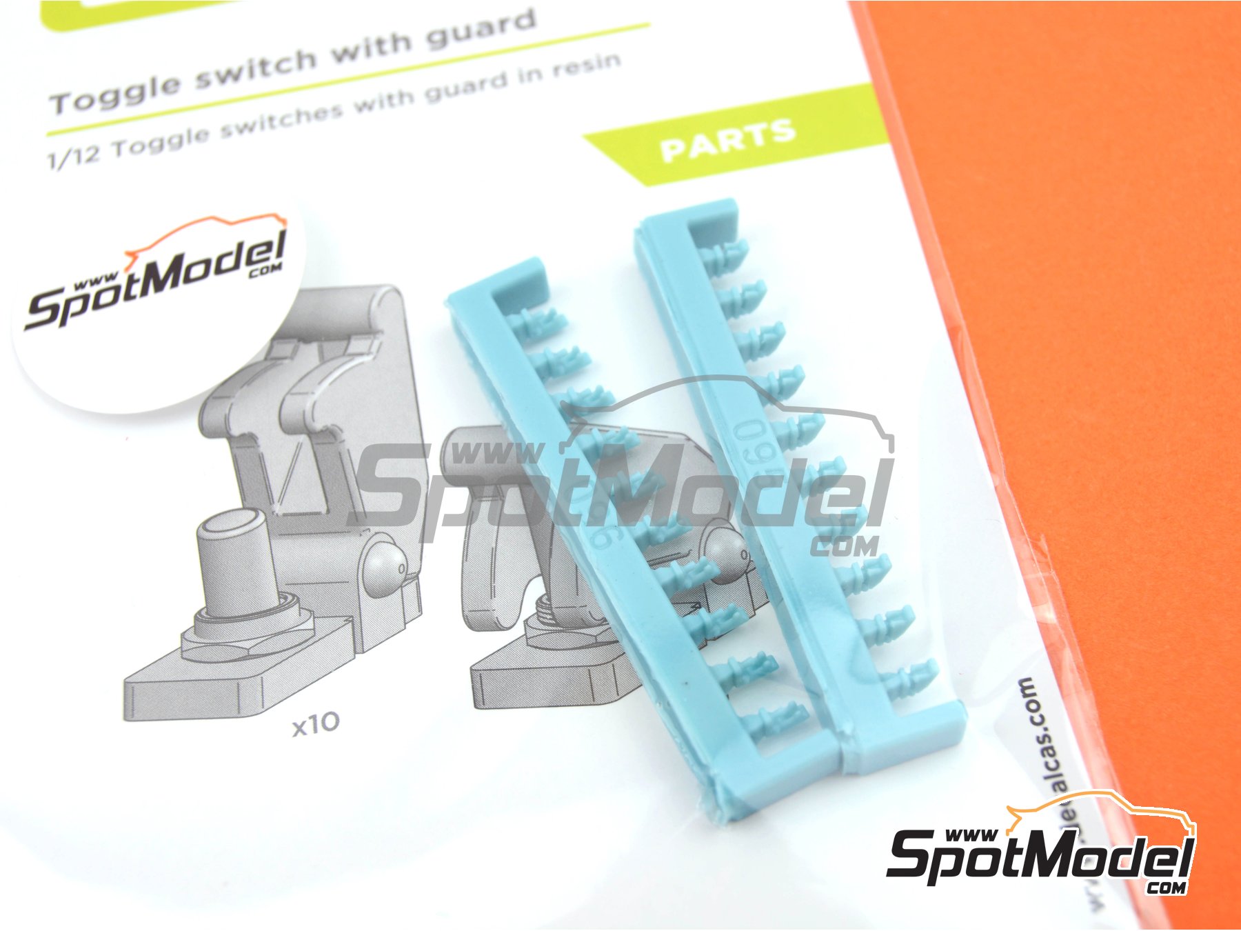 Image 7: Toggle switch with guard | Detail in 1/12 scale manufactured by Decalcas (ref.&nbsp;DCL-PAR019)