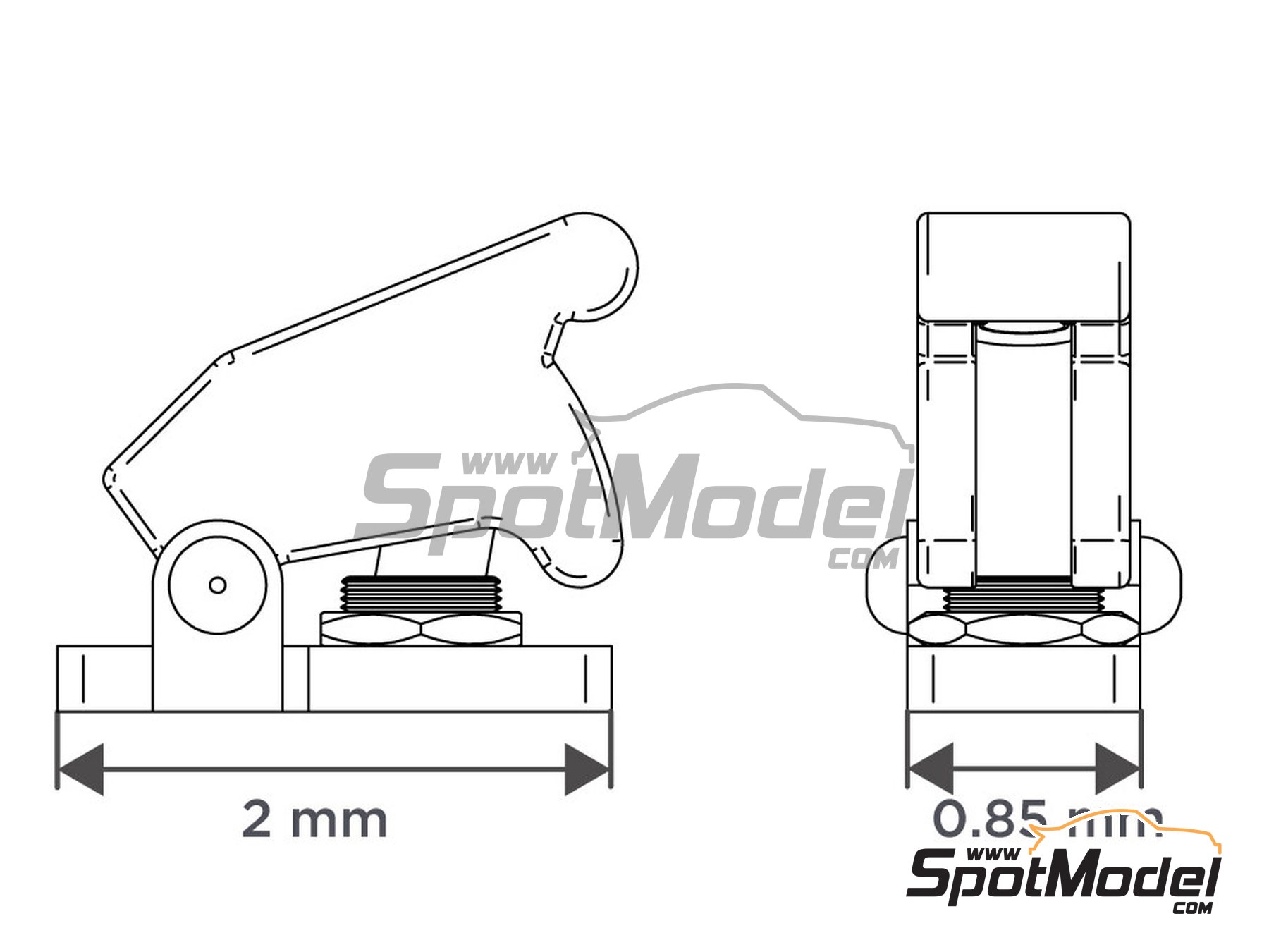 Decalcas DCLPAR020 Detail 1/24 scale Toggle switch with guard 10