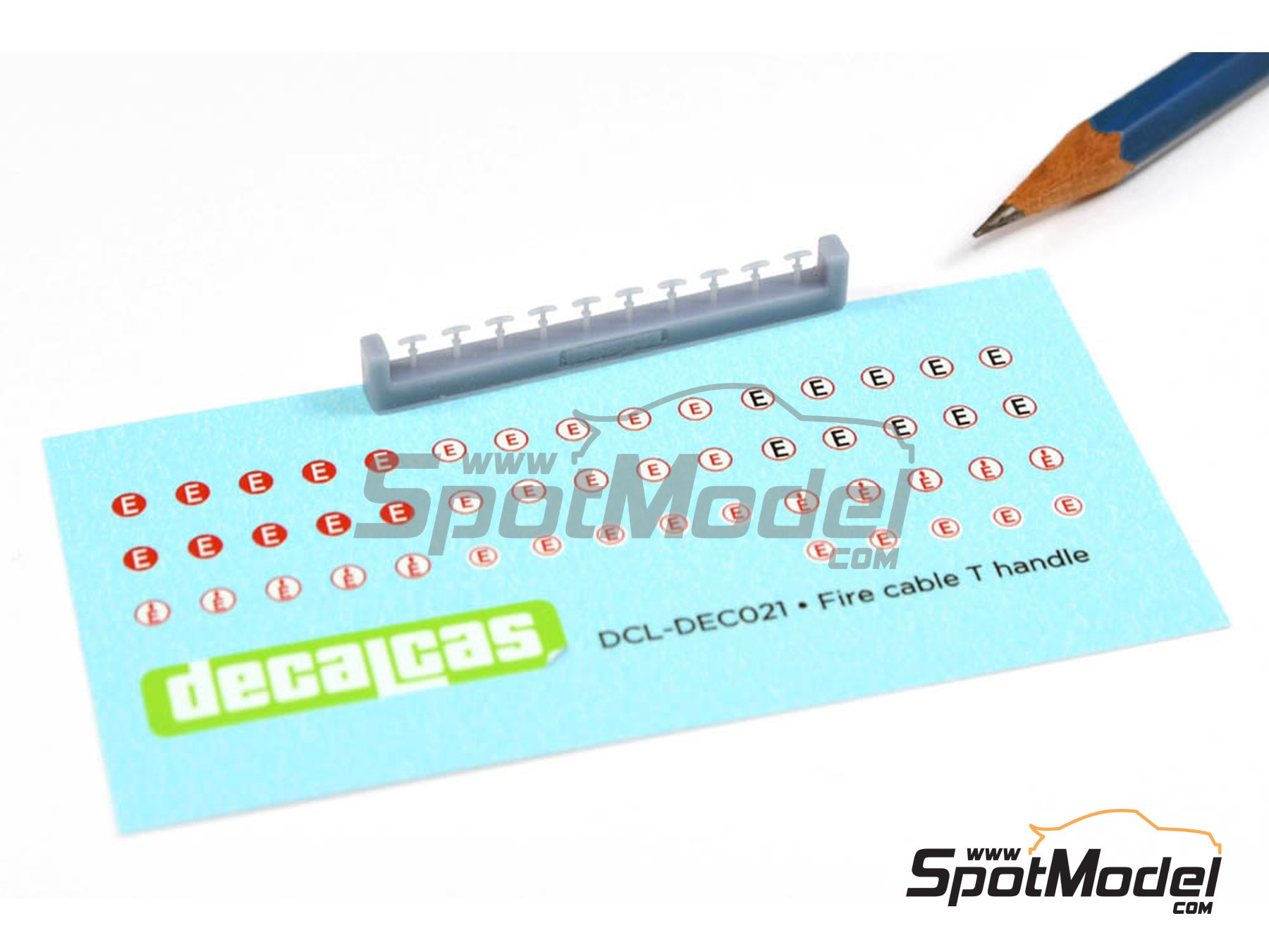 Image 4: Fire Cable T Handle | Detail in 1/24 scale manufactured by Decalcas (ref. DCL-PAR021)
