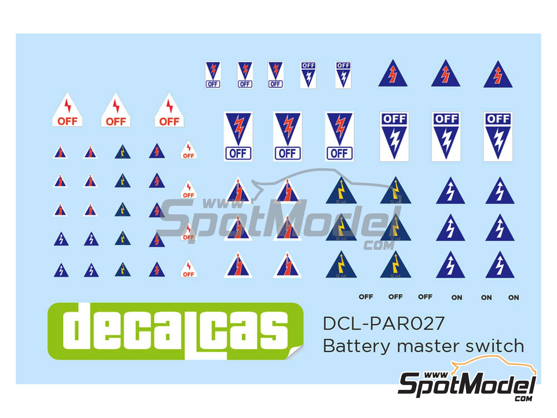 Image 1: Llave de corte eléctrico de batería | Detalle en escala 1/24 fabricado por Decalcas (ref. DCL-PAR027)
