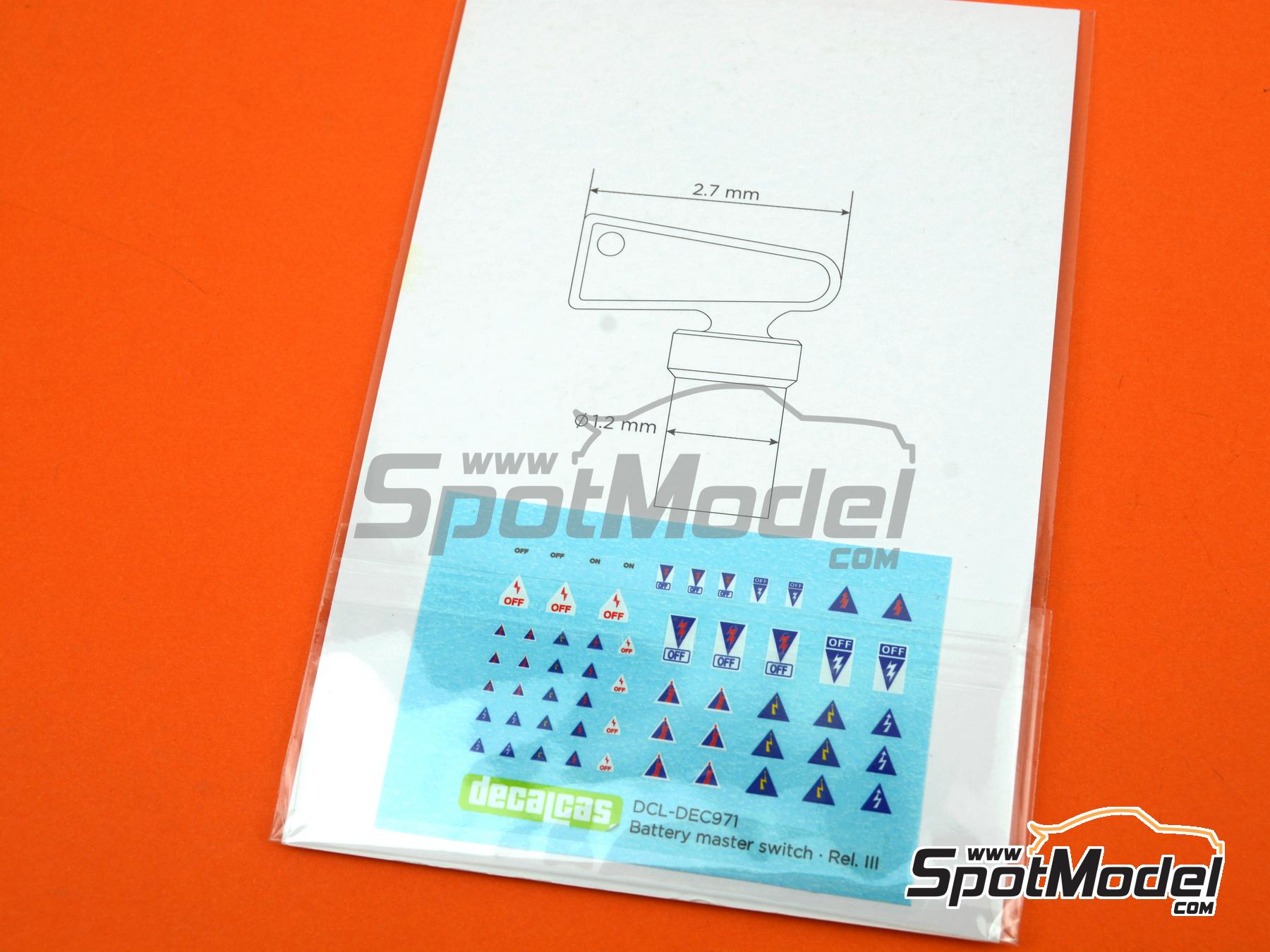 Image 6: Llave de corte eléctrico de batería | Detalle en escala 1/24 fabricado por Decalcas (ref. DCL-PAR027)