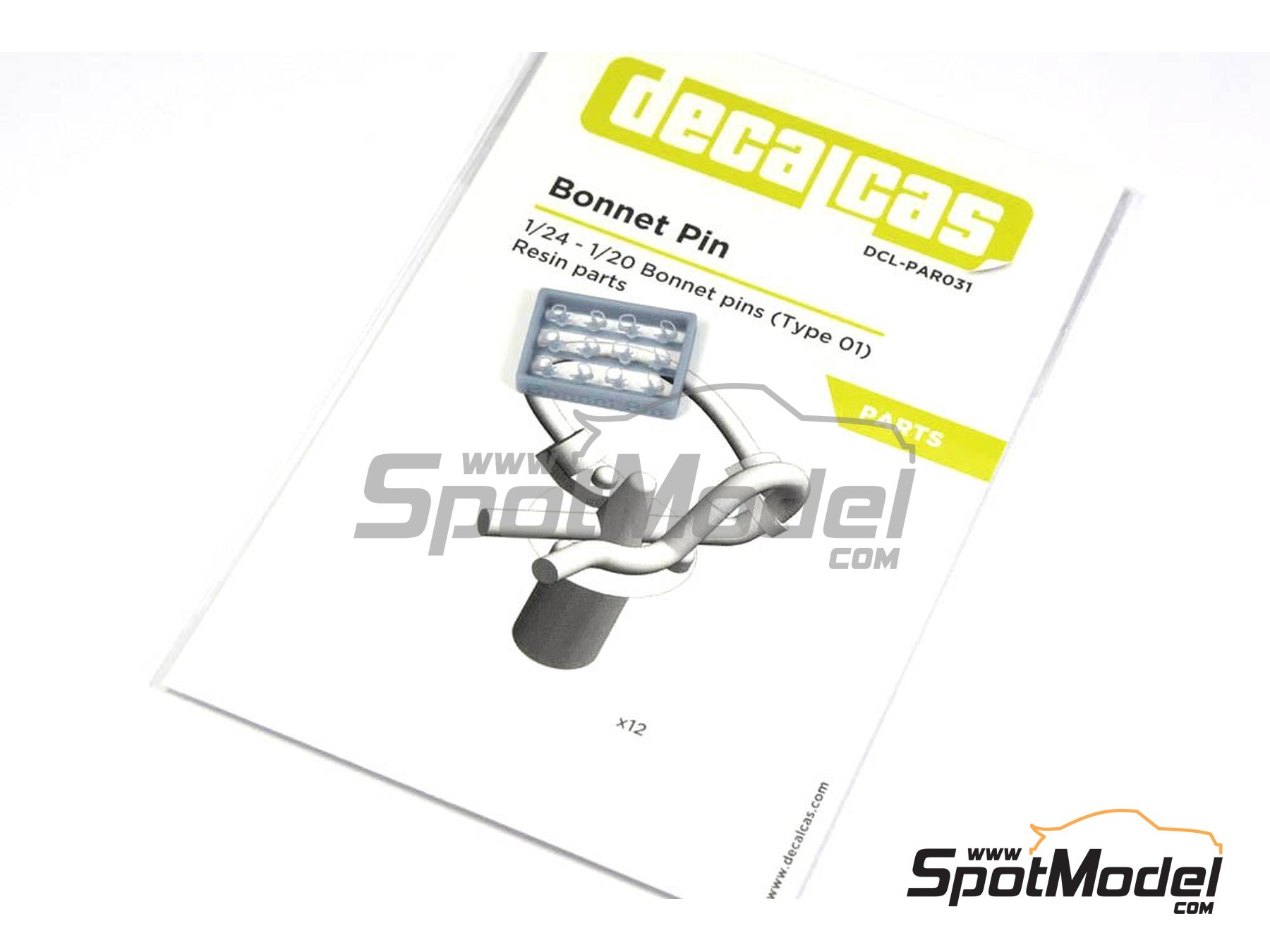 Image 5: Cierre de capot tipo 1 | Cierres de capot en escala 1/24 fabricado por Decalcas (ref. DCL-PAR031)