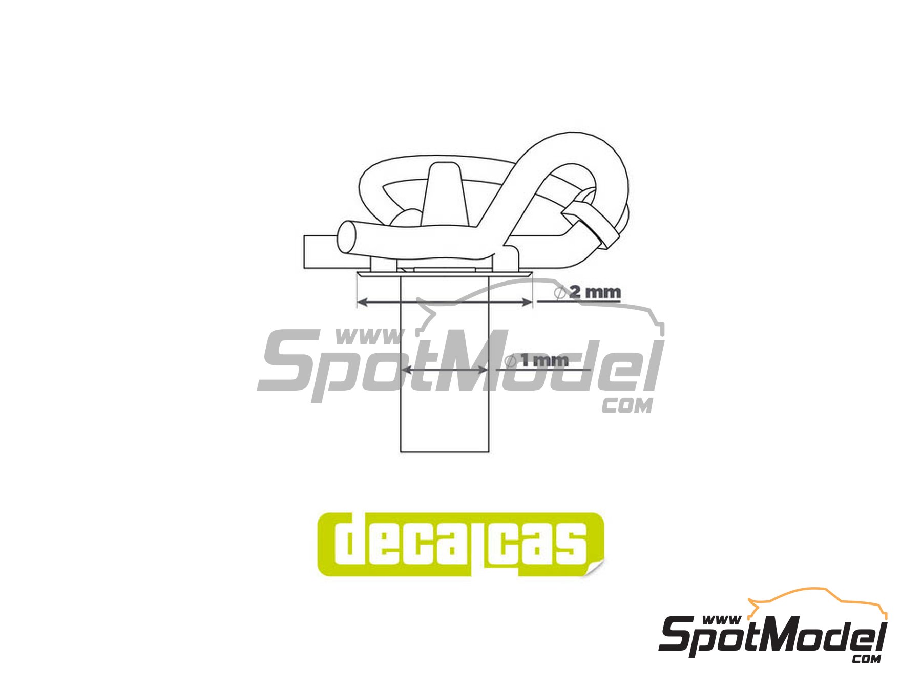 Image 8: Cierre de capot tipo 1 | Cierres de capot en escala 1/24 fabricado por Decalcas (ref. DCL-PAR031)