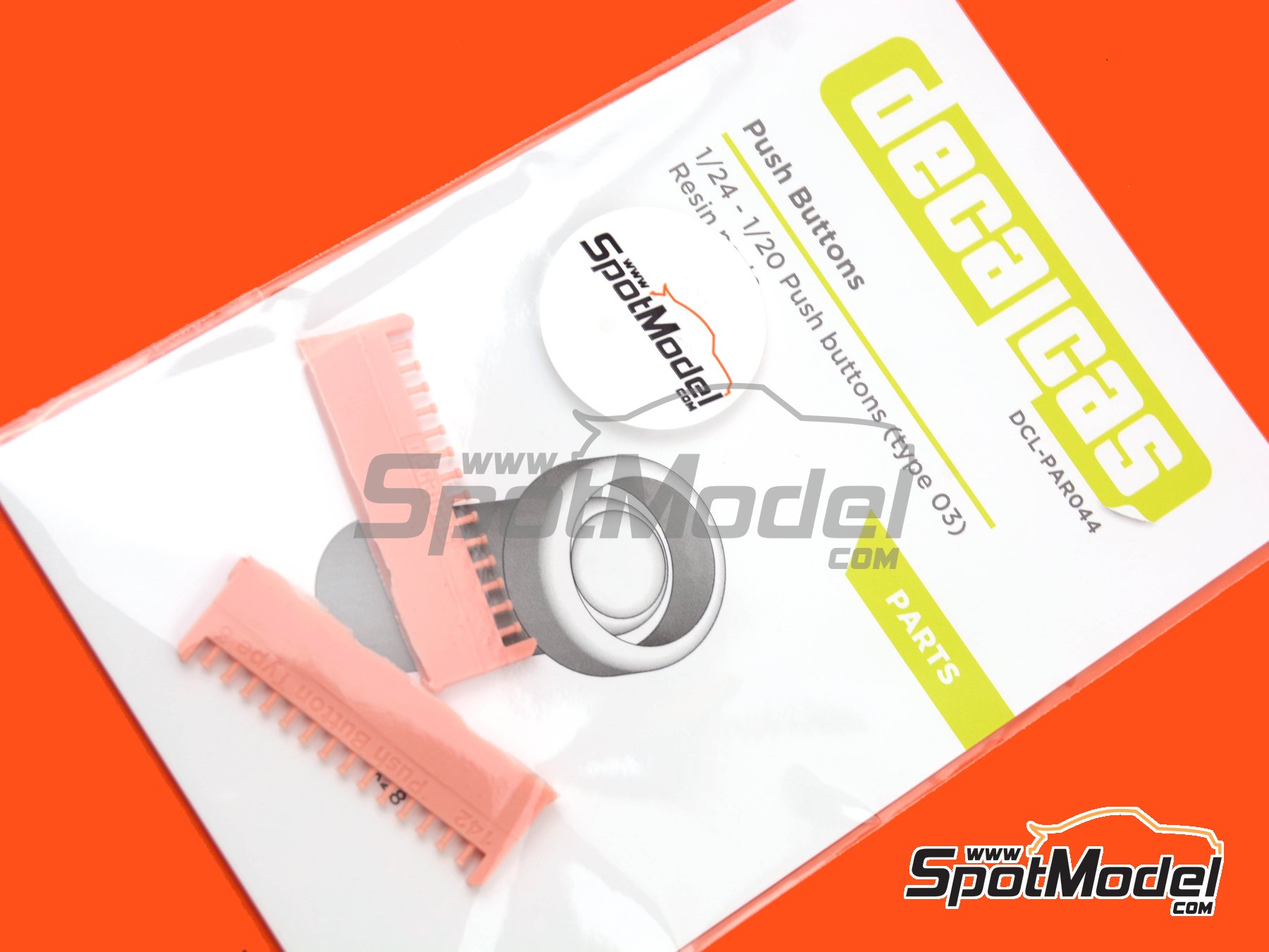 Image 9: Push button type 03 | Detail in 1/24 scale manufactured by Decalcas (ref.&nbsp;DCL-PAR044)