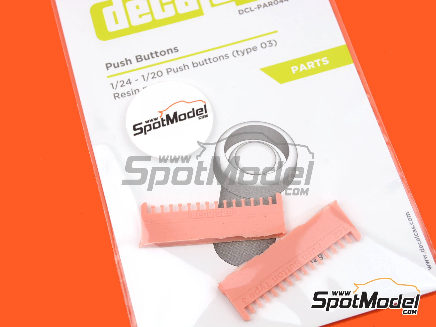 Image 10: Push button type 03 | Detail in 1/24 scale manufactured by Decalcas (ref.&nbsp;DCL-PAR044)