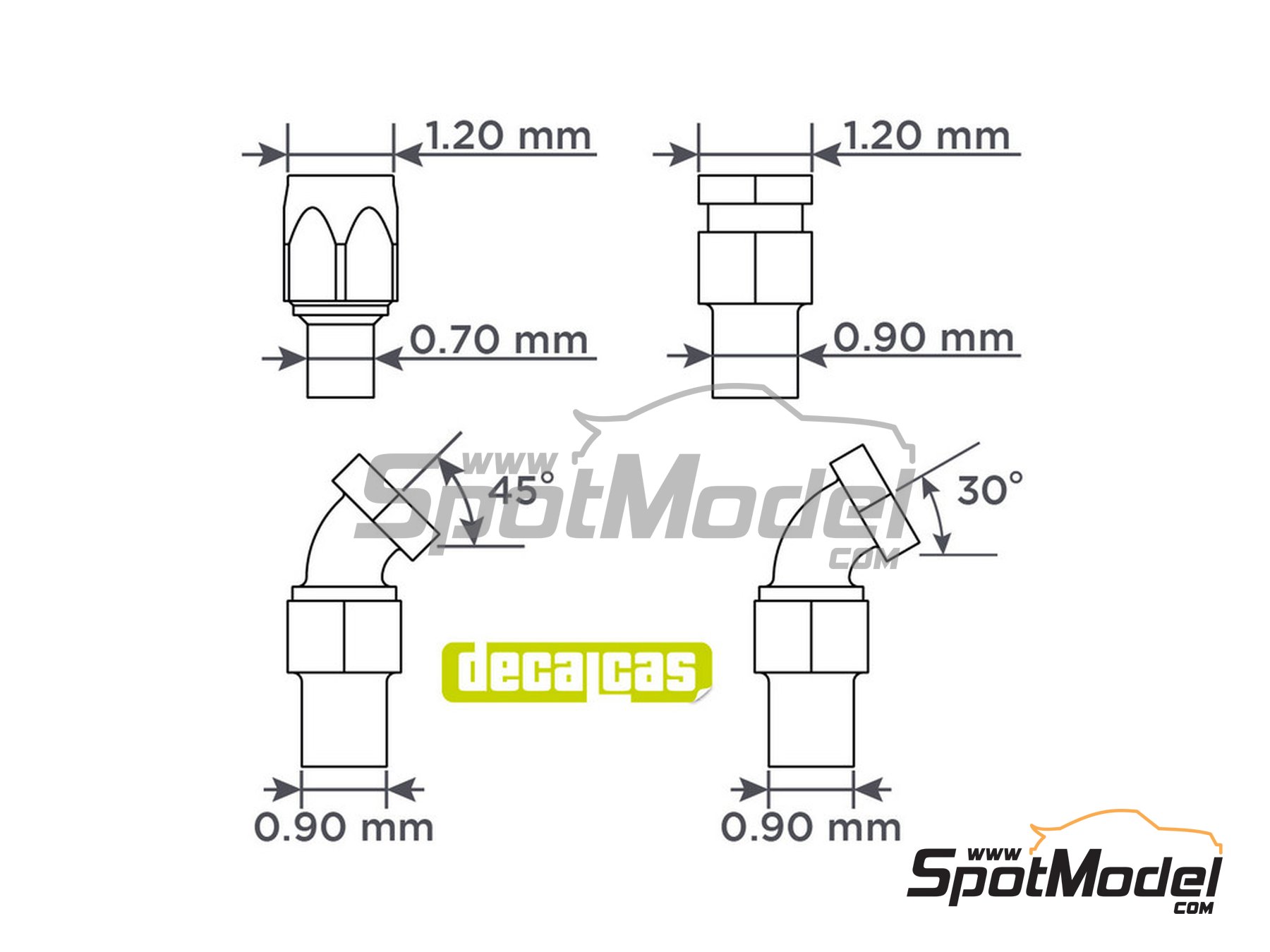 Image 1: 1.2mm Hose joints set 1 | Hose joints in 1/20 scale manufactured by Decalcas (ref. DCL-PAR046, also 4545782076783)