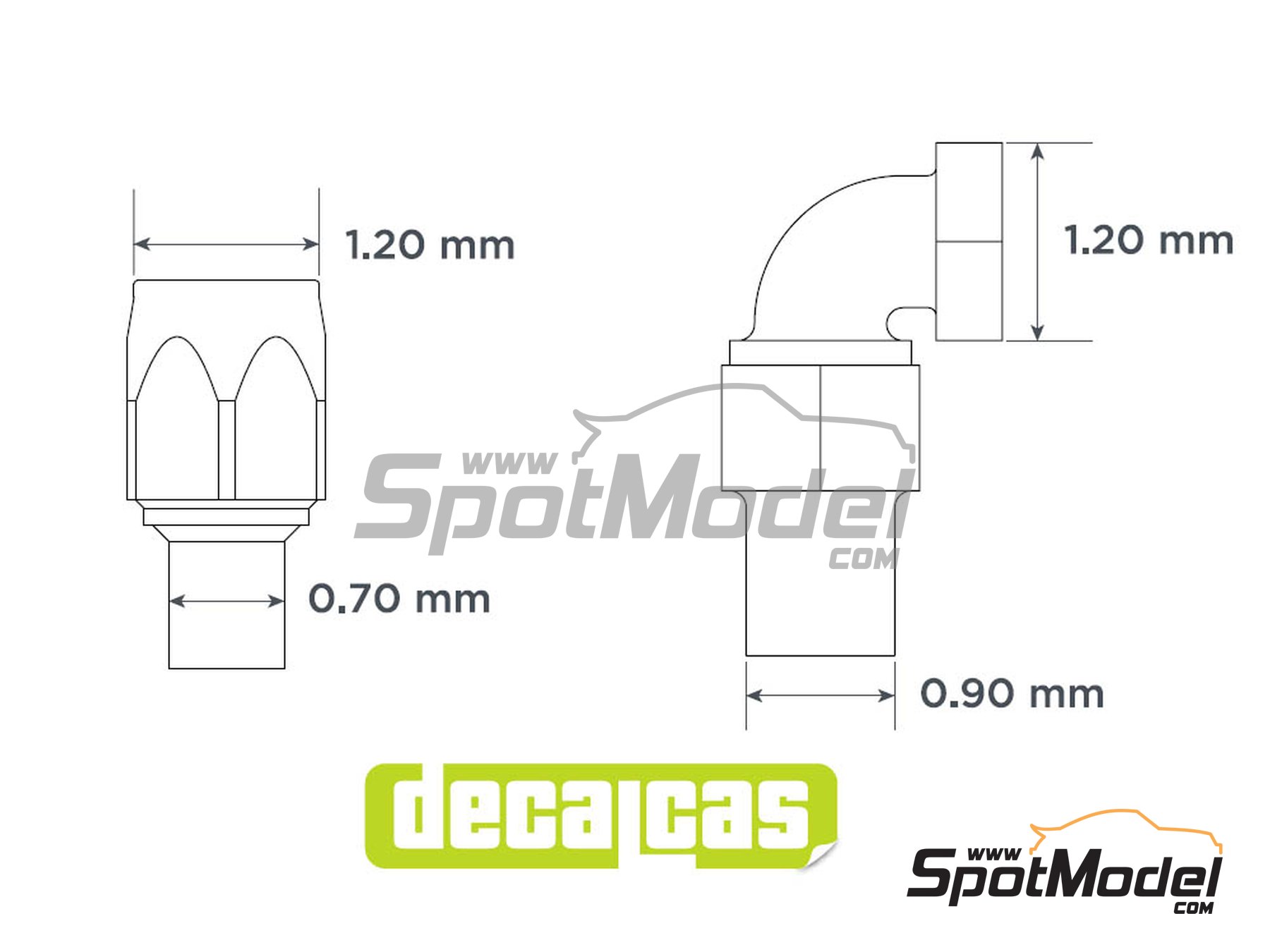 Image 1: 1.2mm Hose joints set 2 | Hose joints in 1/20 scale manufactured by Decalcas (ref.&nbsp;DCL-PAR047, also 4545782076844)