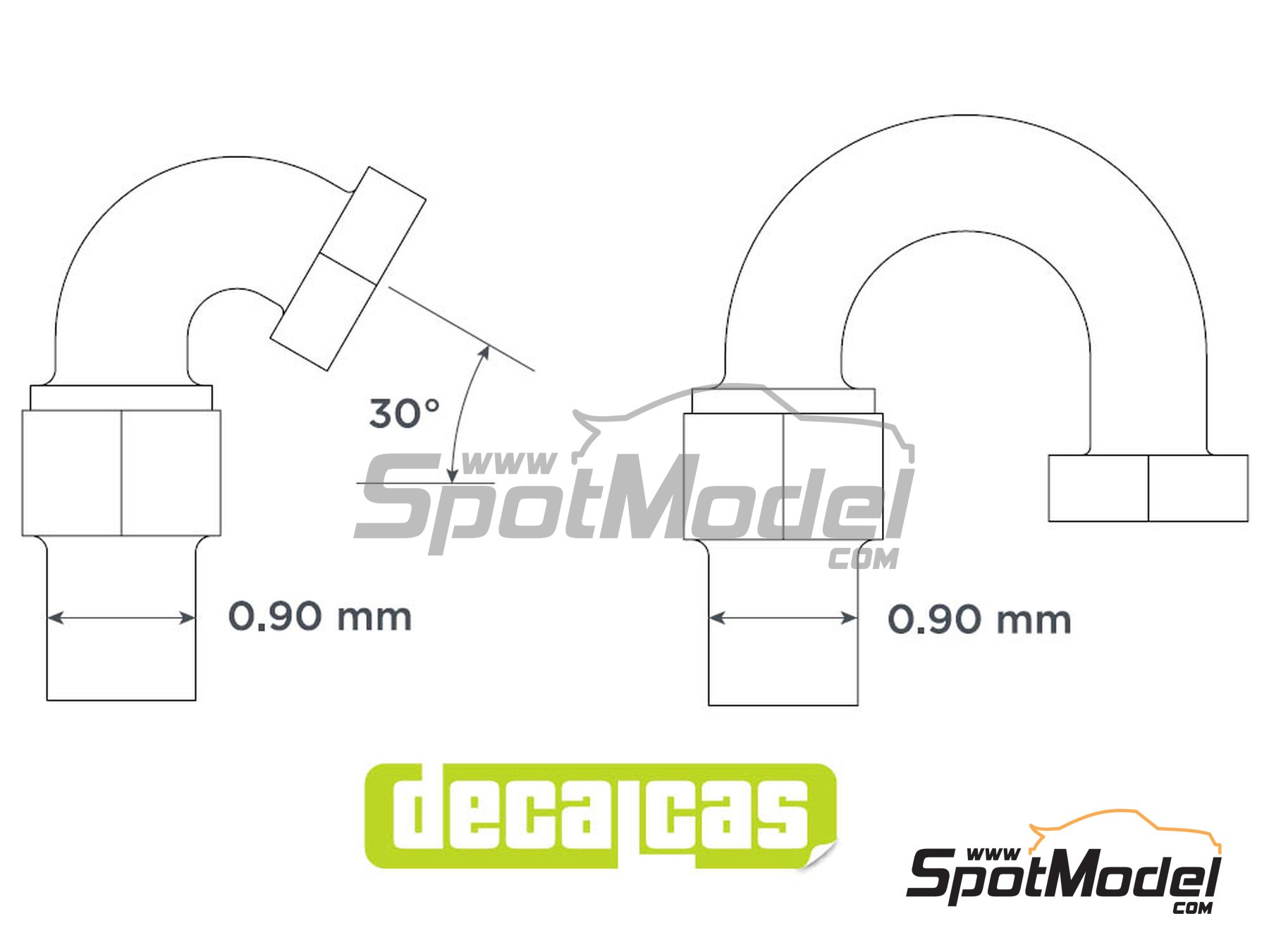 Image 2: 1.2mm Hose joints set 2 | Hose joints in 1/20 scale manufactured by Decalcas (ref.&nbsp;DCL-PAR047, also 4545782076844)