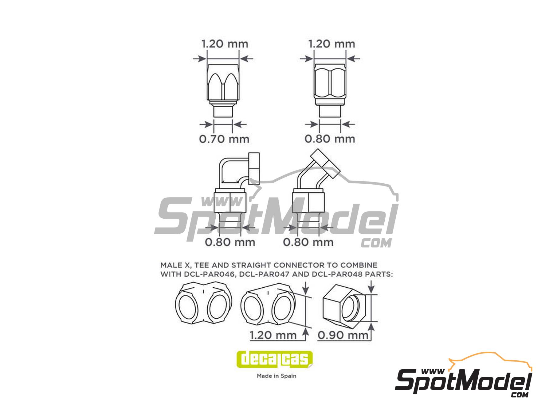 Image 1: 1.2mm Hose joints set 3 | Hose joints in 1/20 scale manufactured by Decalcas (ref. DCL-PAR048, also 4545782078602)