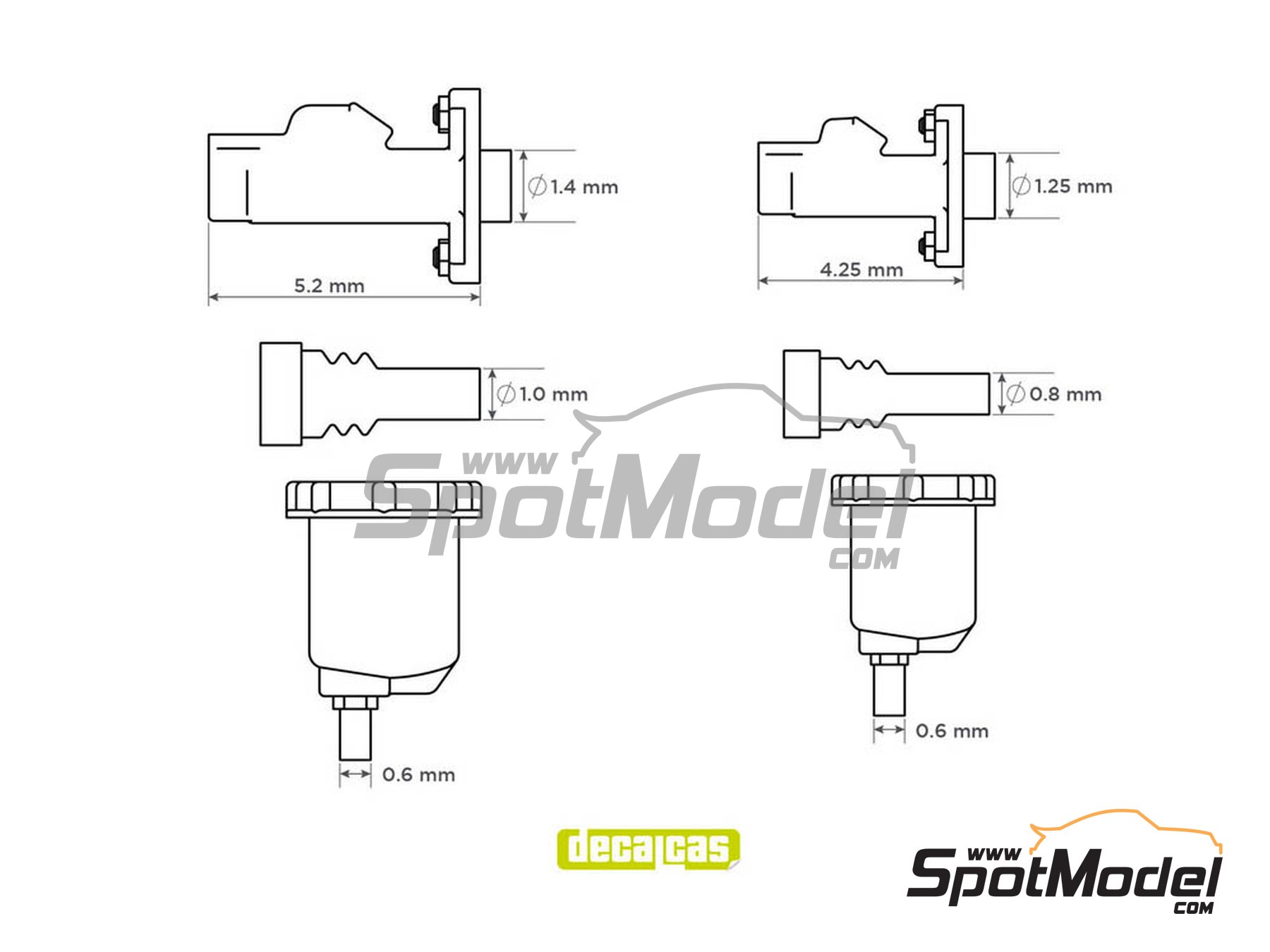 Image 1: Cilindro maestro y dep&oacute;sito de liquido del sistema frenos | Detalle en escala&nbsp;1/24 fabricado por Decalcas (ref.&nbsp;DCL-PAR049)