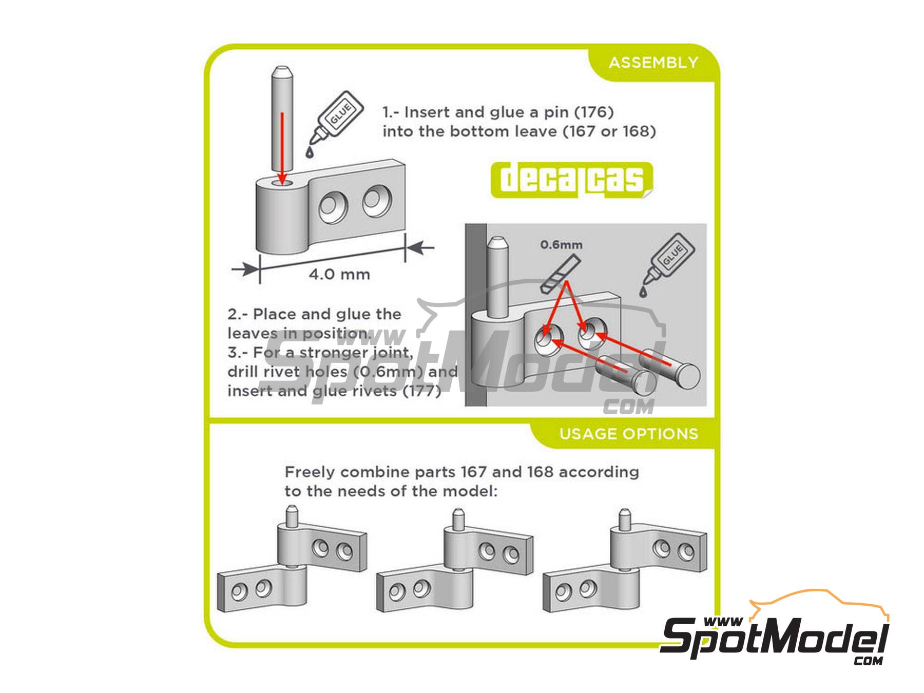 Image 13: Hood door hinges - Type 2 | Detail manufactured by Decalcas (ref.&nbsp;DCL-PAR058)