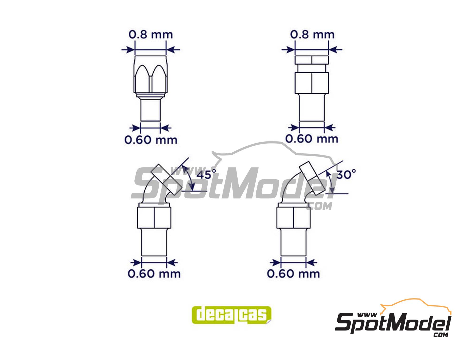 Image 1: 0.8mm Hose joints set 1 | Hose joints in 1/24 scale manufactured by Decalcas (ref.&nbsp;DCL-PAR059)