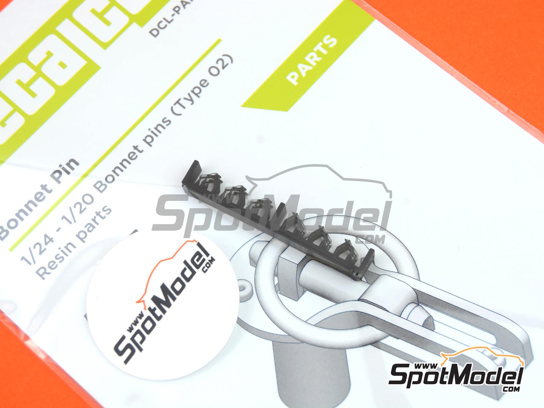 Image 6: Cierre de capot tipo 2 | Cierres de capot en escala 1/24 fabricado por Decalcas (ref. DCL-PAR064)