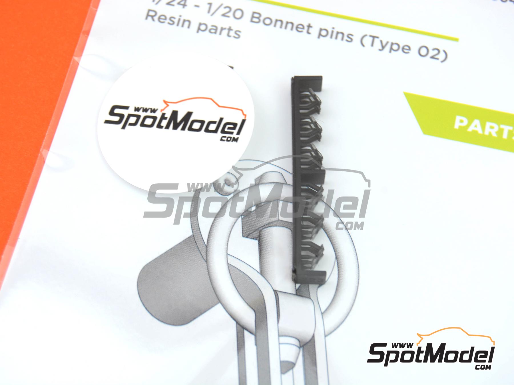 Image 7: Cierre de capot tipo 2 | Cierres de capot en escala 1/24 fabricado por Decalcas (ref. DCL-PAR064)