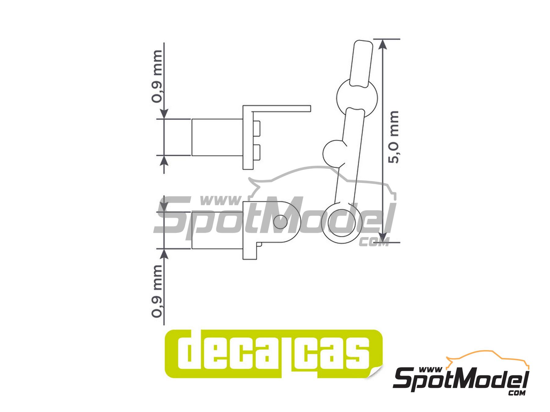 Image 13: Large Rubber bonnet hooks - Type 1 | Bonnet pins in 1/24 scale manufactured by Decalcas (ref.&nbsp;DCL-PAR069)