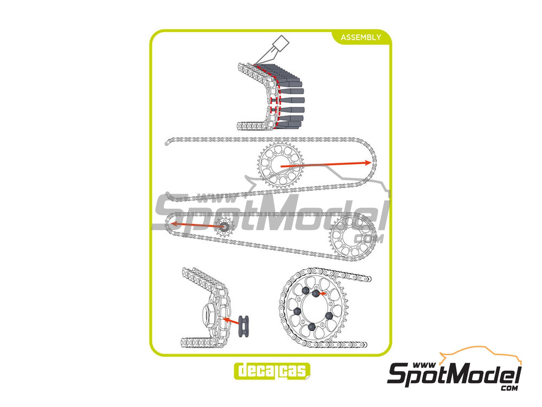 Image 13: Suzuki GSX-RR | Chain set in 1/12 scale manufactured by Decalcas (ref.&nbsp;DCL-PAR071)