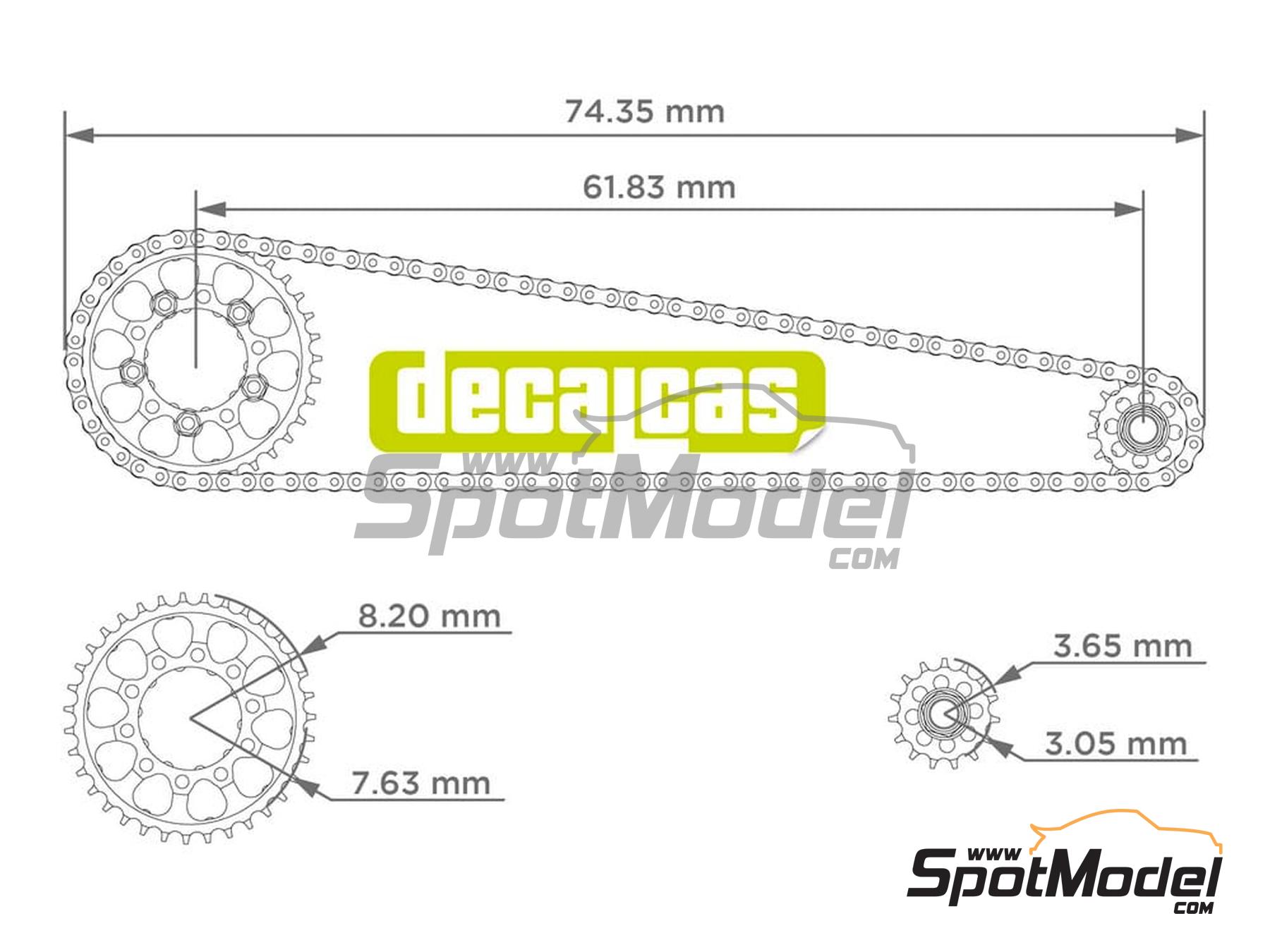 Image 14: Suzuki GSX-RR | Chain set in 1/12 scale manufactured by Decalcas (ref.&nbsp;DCL-PAR071)