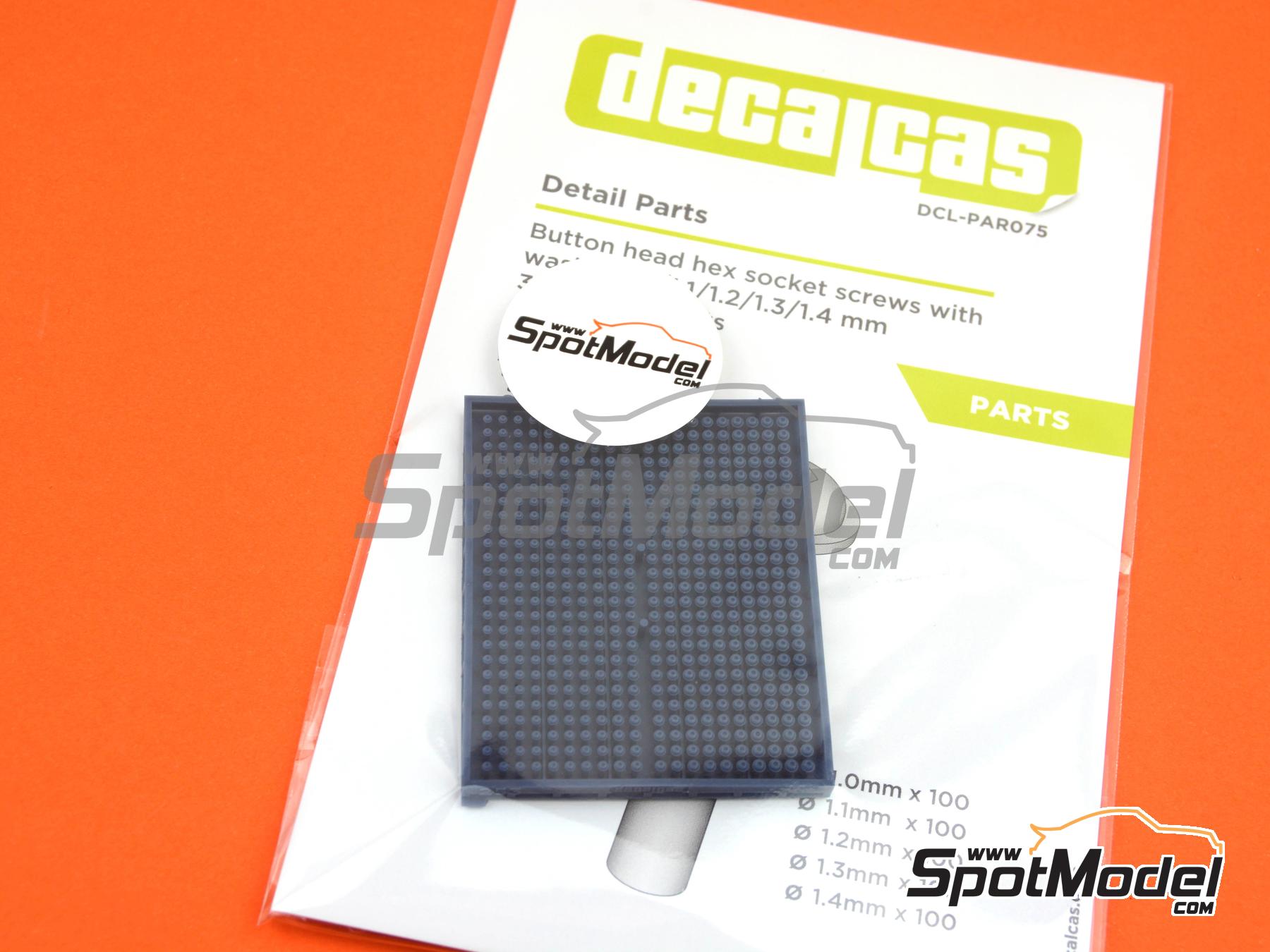 Image 6: Button head hex socket screws with washer 1.0mm, 1.1mm, 1.2mm, 1.3mm and 1.4mm | Fasteners manufactured by Decalcas (ref. DCL-PAR075)
