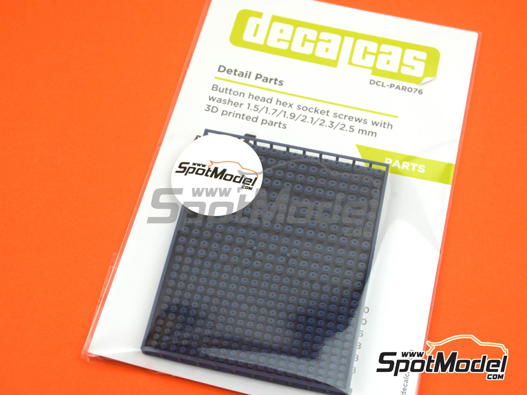 Image 6: Button head hex socket screws with washer 1.5mm, 1.7mm, 1.9mm, 2.1mm, 2.3mm and 2.5mm | Fasteners manufactured by Decalcas (ref.&nbsp;DCL-PAR076)