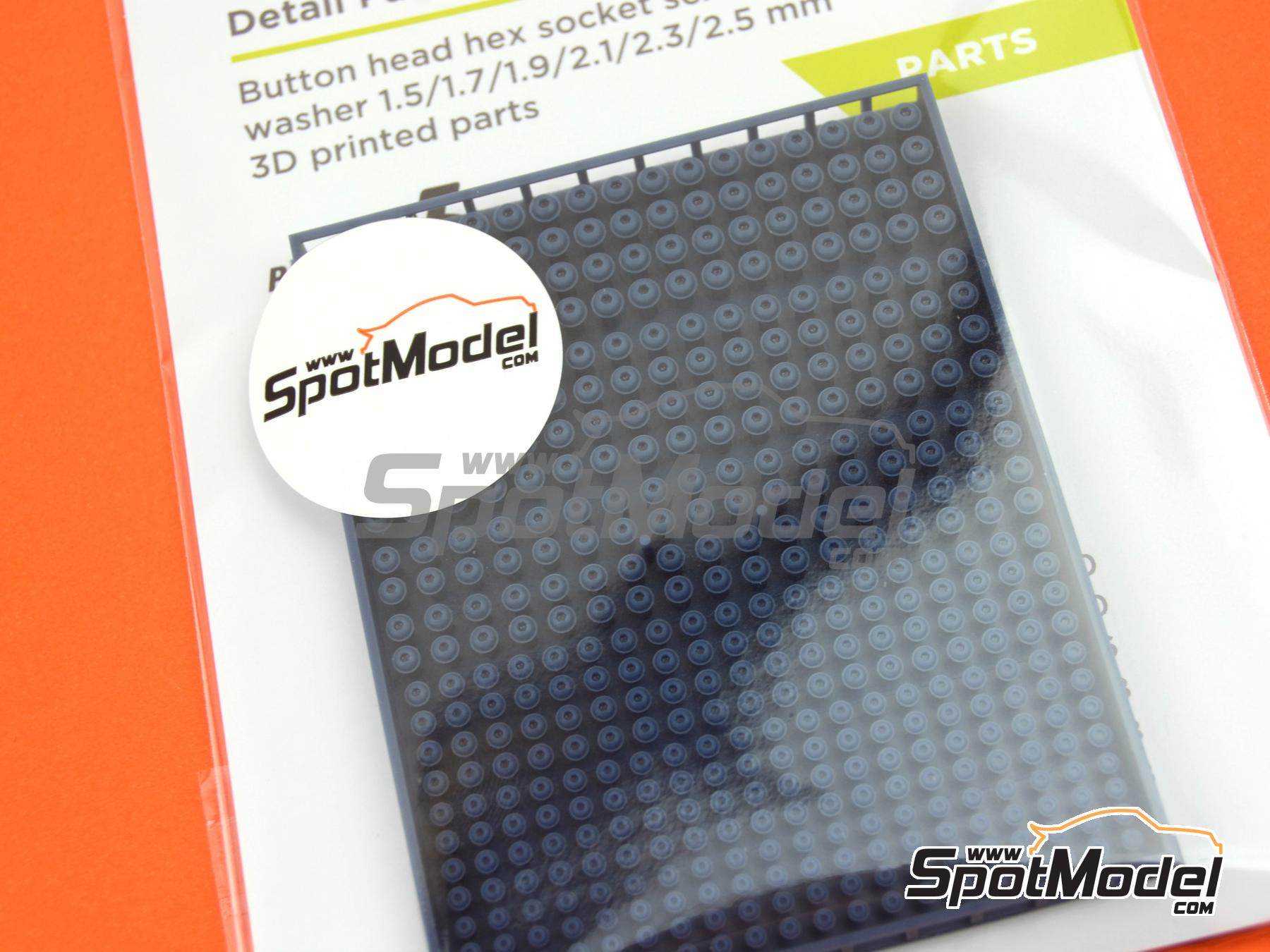 Image 7: Button head hex socket screws with washer 1.5mm, 1.7mm, 1.9mm, 2.1mm, 2.3mm and 2.5mm | Fasteners manufactured by Decalcas (ref.&nbsp;DCL-PAR076)