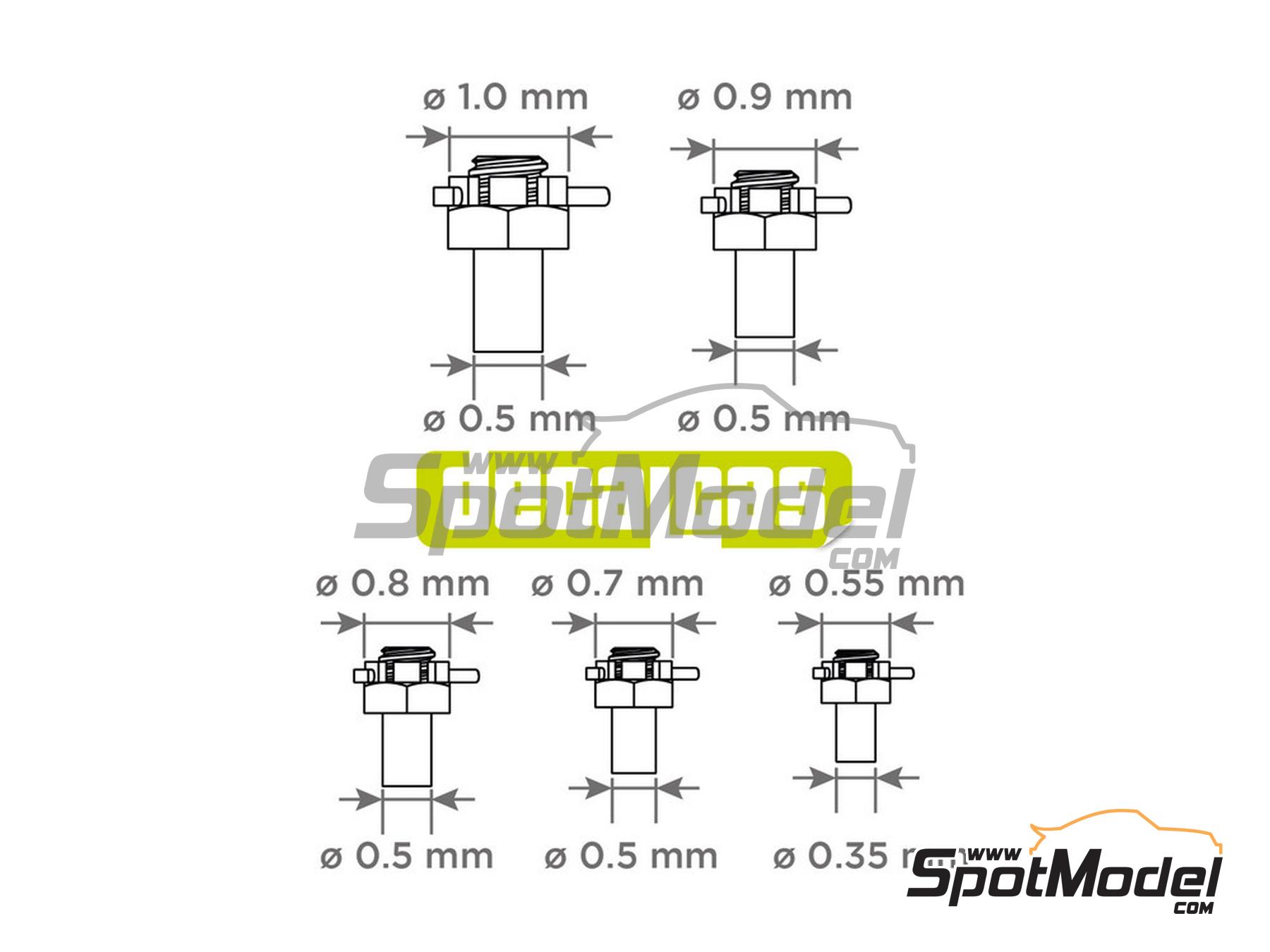 Image 9: Tuerca de torreta con pasador 0,55mm, 0,7mm, 0,8mm, 0,9mm, 1,0mm | Tuercas fabricado por Decalcas (ref.&nbsp;DCL-PAR080)