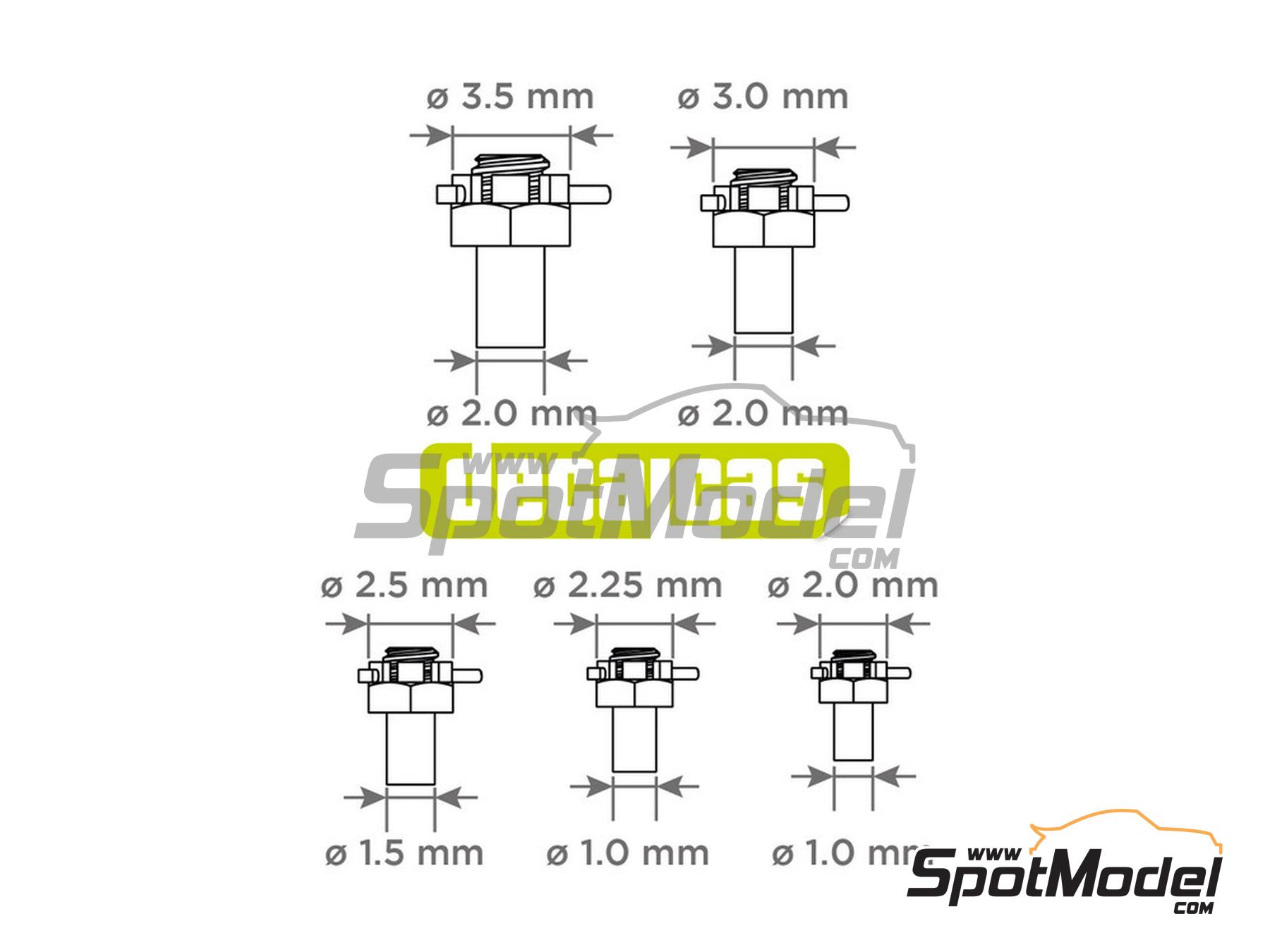 Image 9: Tuerca de torreta con pasador 2.0mm, 2.25mm, 2,5mm, 3,0mm, 3,5mm | Tuercas fabricado por Decalcas (ref.&nbsp;DCL-PAR082)
