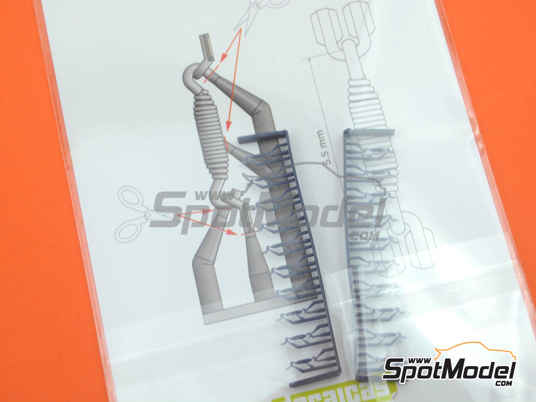 Image 10: Muelles cortos para tubos de escape - Tipo 1 | Detalle en escala 1/12 fabricado por Decalcas (ref. DCL-PAR087)