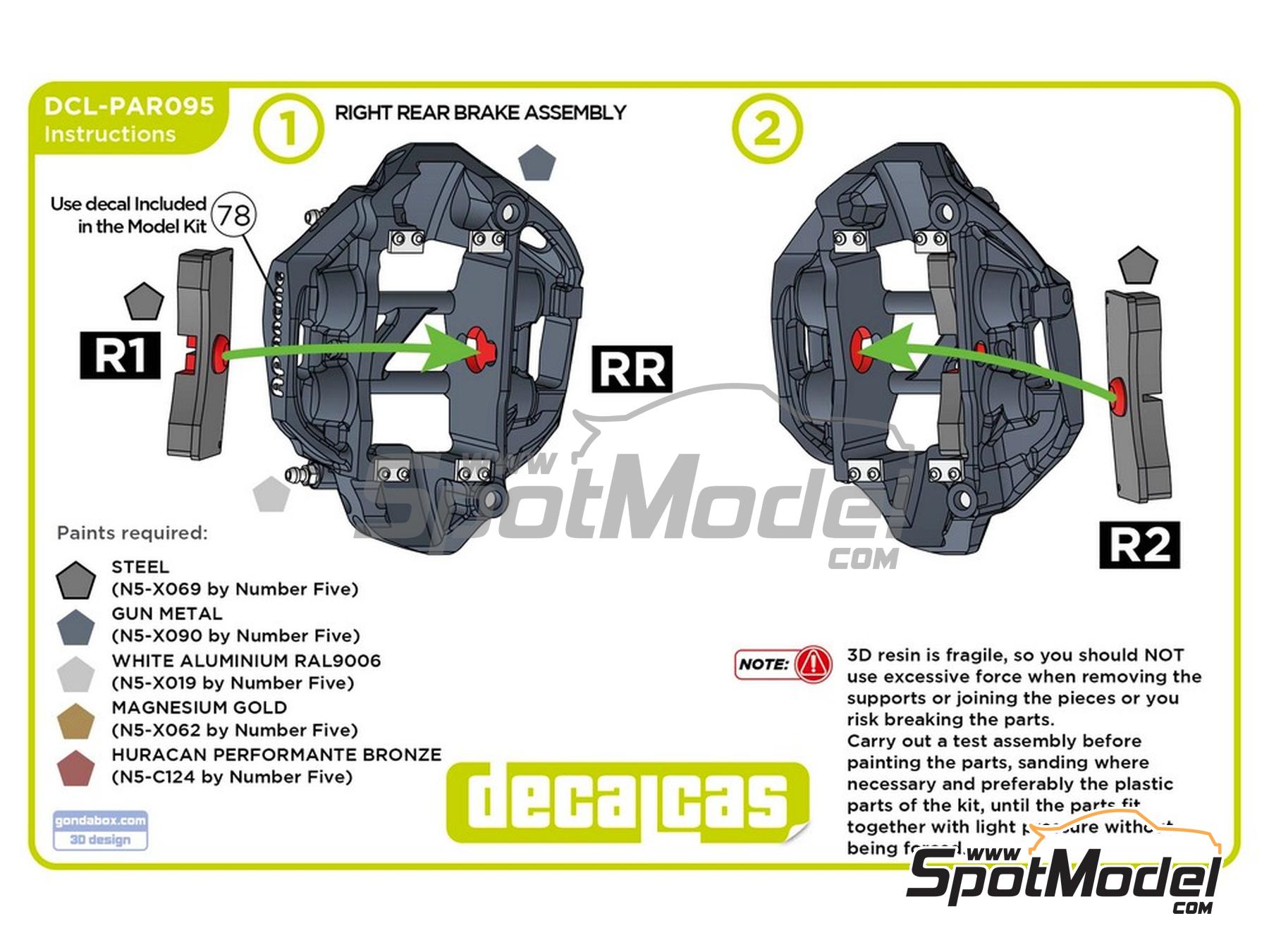 Image 16: Porsche 911 991 GT3 RSR -  2018 | Frenos en escala 1/24 fabricado por Decalcas (ref. DCL-PAR095)