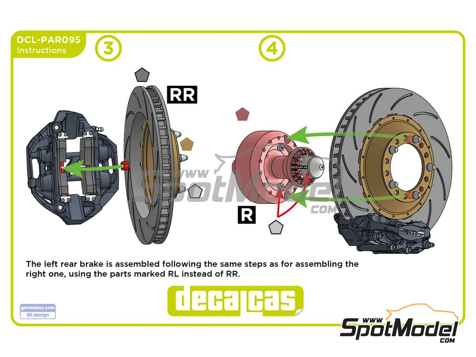 Image 17: Porsche 911 991 GT3 RSR -  2018 | Frenos en escala 1/24 fabricado por Decalcas (ref. DCL-PAR095)
