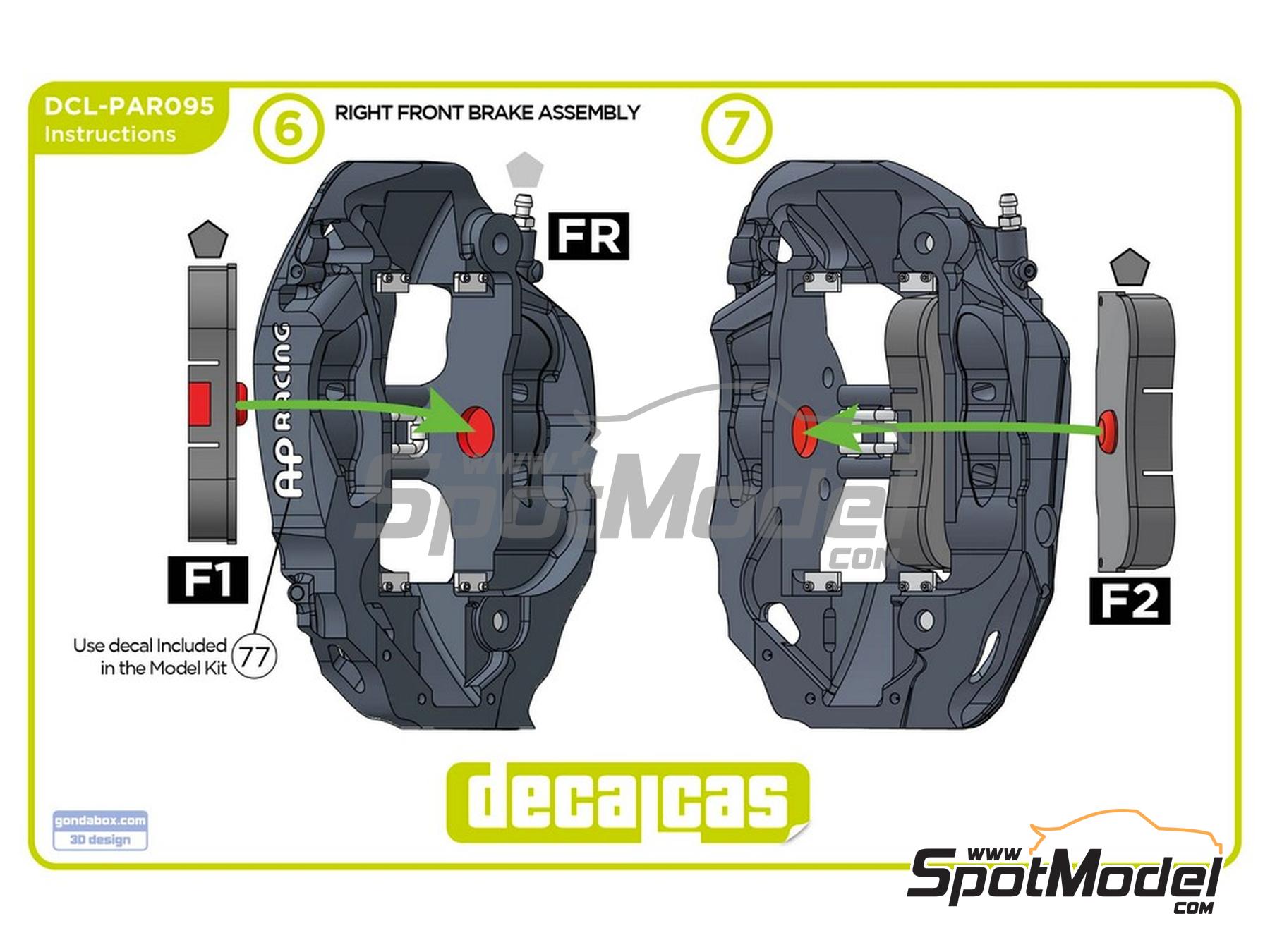 Image 19: Porsche 911 991 GT3 RSR -  2018 | Frenos en escala 1/24 fabricado por Decalcas (ref. DCL-PAR095)