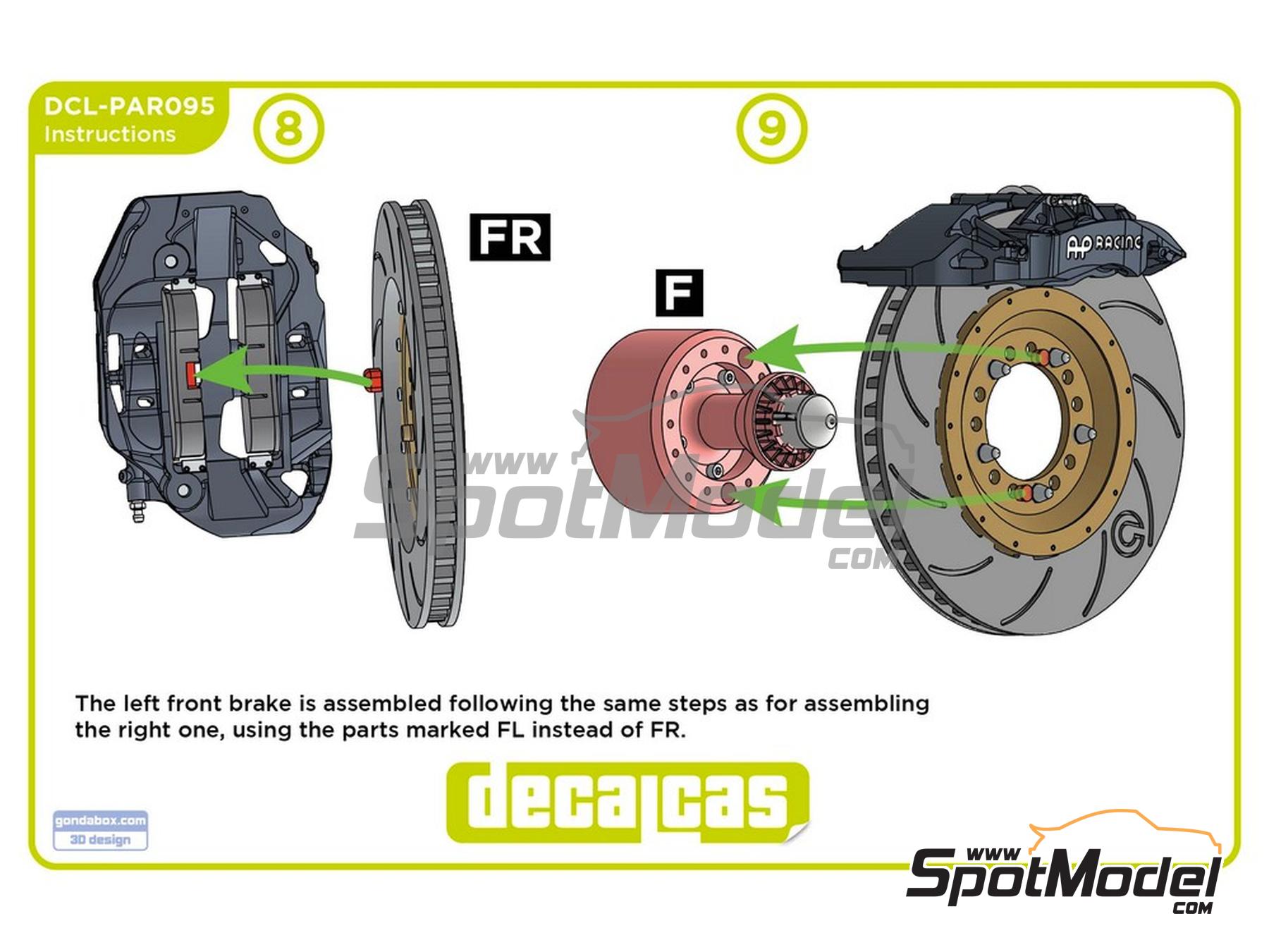 Image 20: Porsche 911 991 GT3 RSR -  2018 | Frenos en escala 1/24 fabricado por Decalcas (ref. DCL-PAR095)