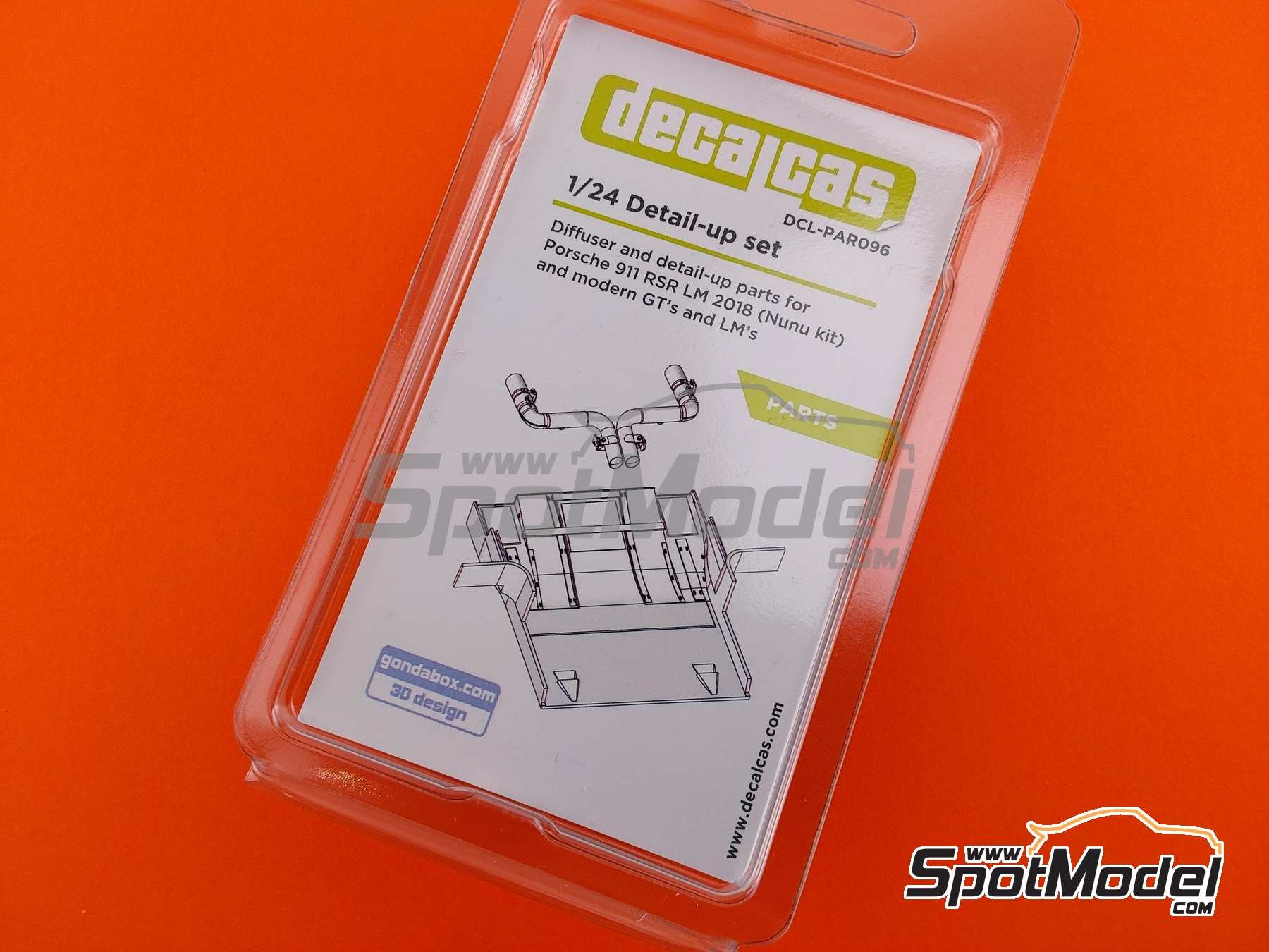 Image 39: Porsche 911 991 GT3 RSR -  2018 | Detail up set in 1/24 scale manufactured by Decalcas (ref.&nbsp;DCL-PAR096)