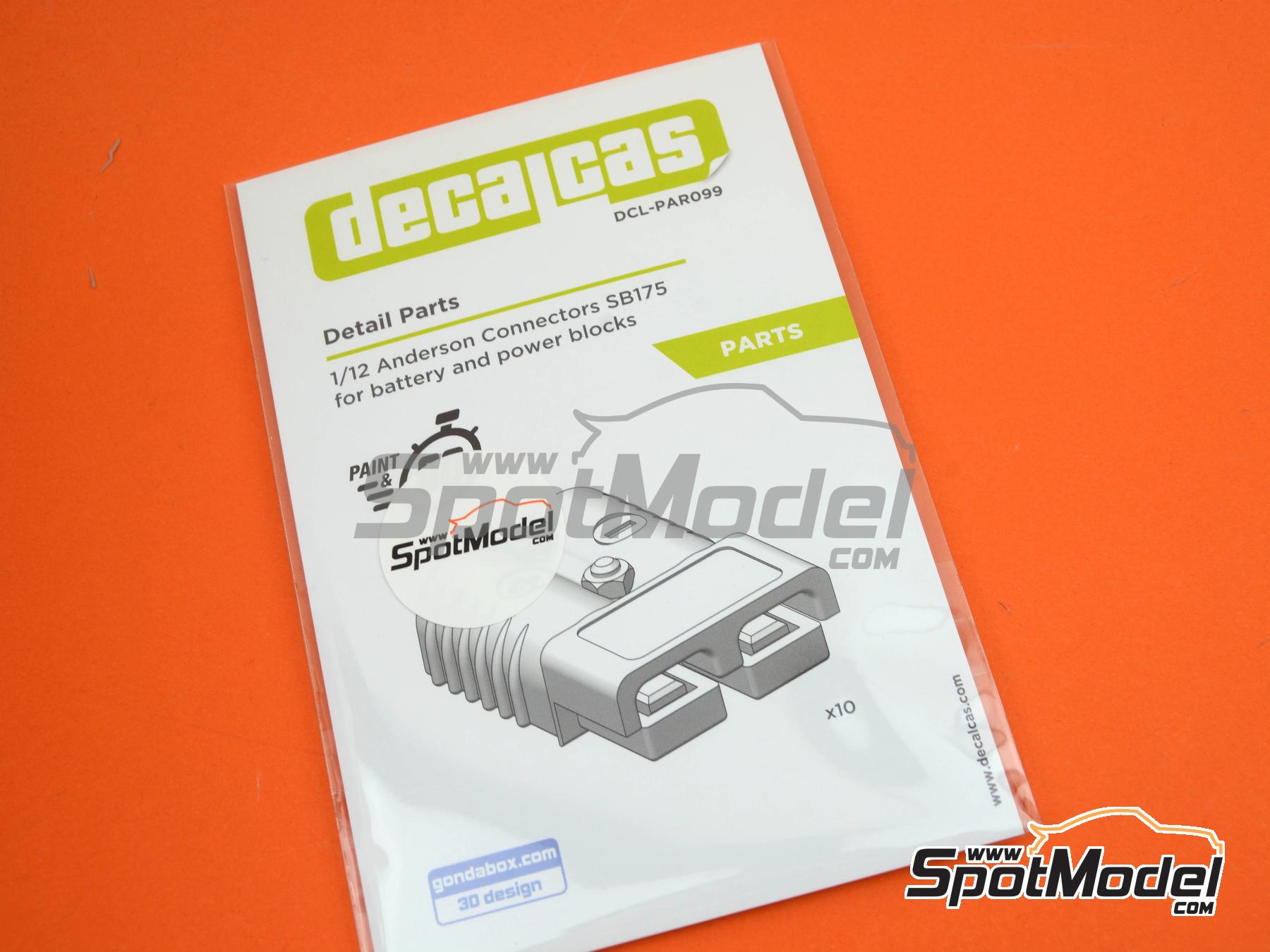 Image 9: Anderson Connectors SB175 for battery and power blocks | Detail in 1/12 scale manufactured by Decalcas (ref. DCL-PAR099)
