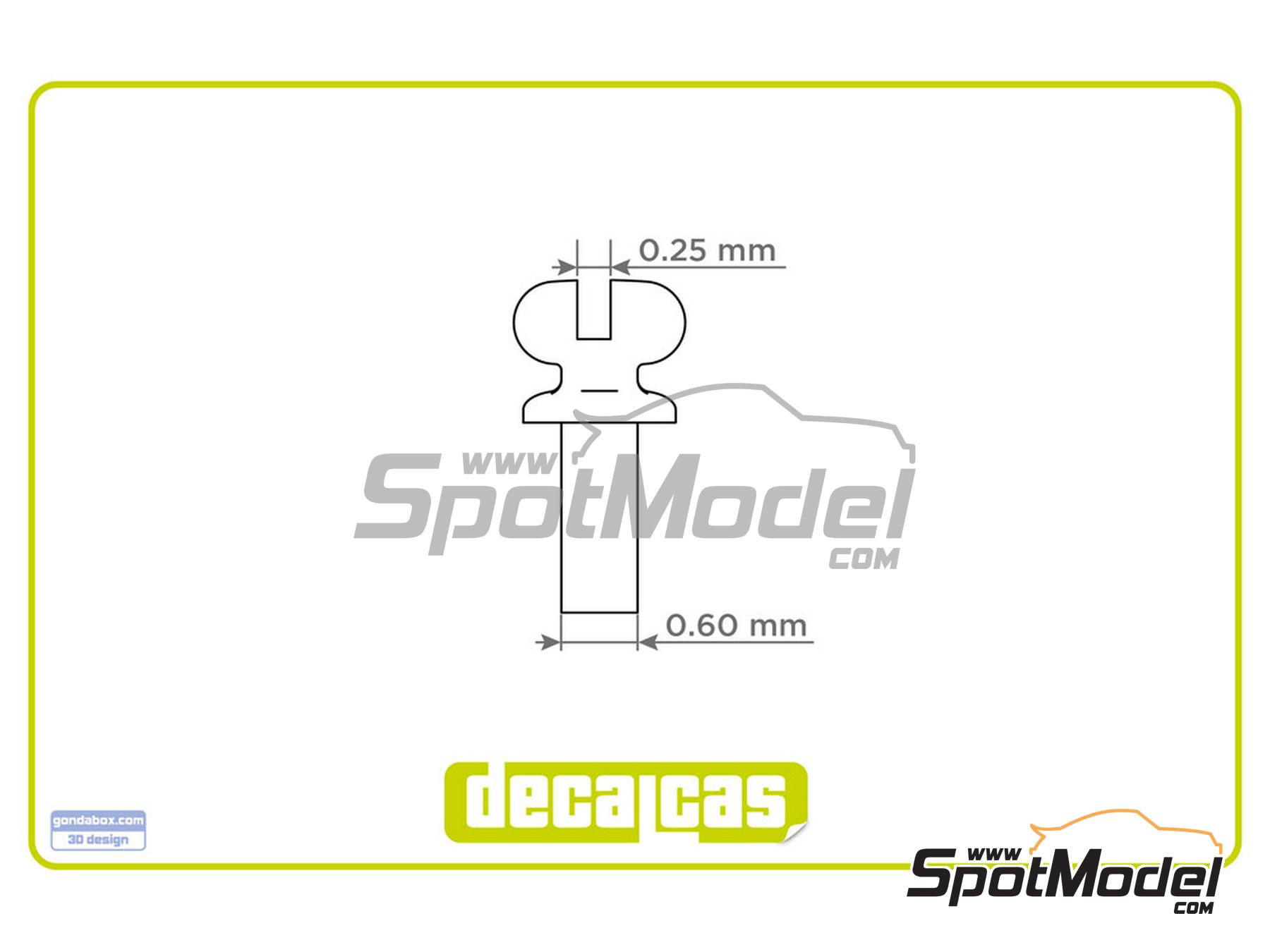 Image 8: Tornillos de cierre para Bugatti | Cierres de capot en escala&nbsp;1/12 fabricado por Decalcas (ref.&nbsp;DCL-PAR103)