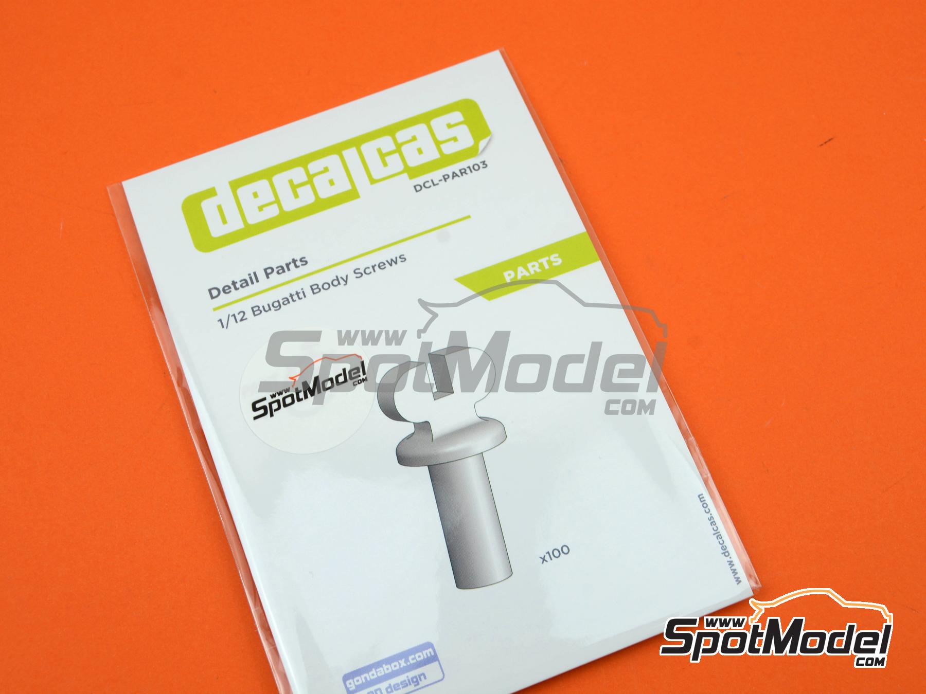 Image 9: Tornillos de cierre para Bugatti | Cierres de capot en escala&nbsp;1/12 fabricado por Decalcas (ref.&nbsp;DCL-PAR103)