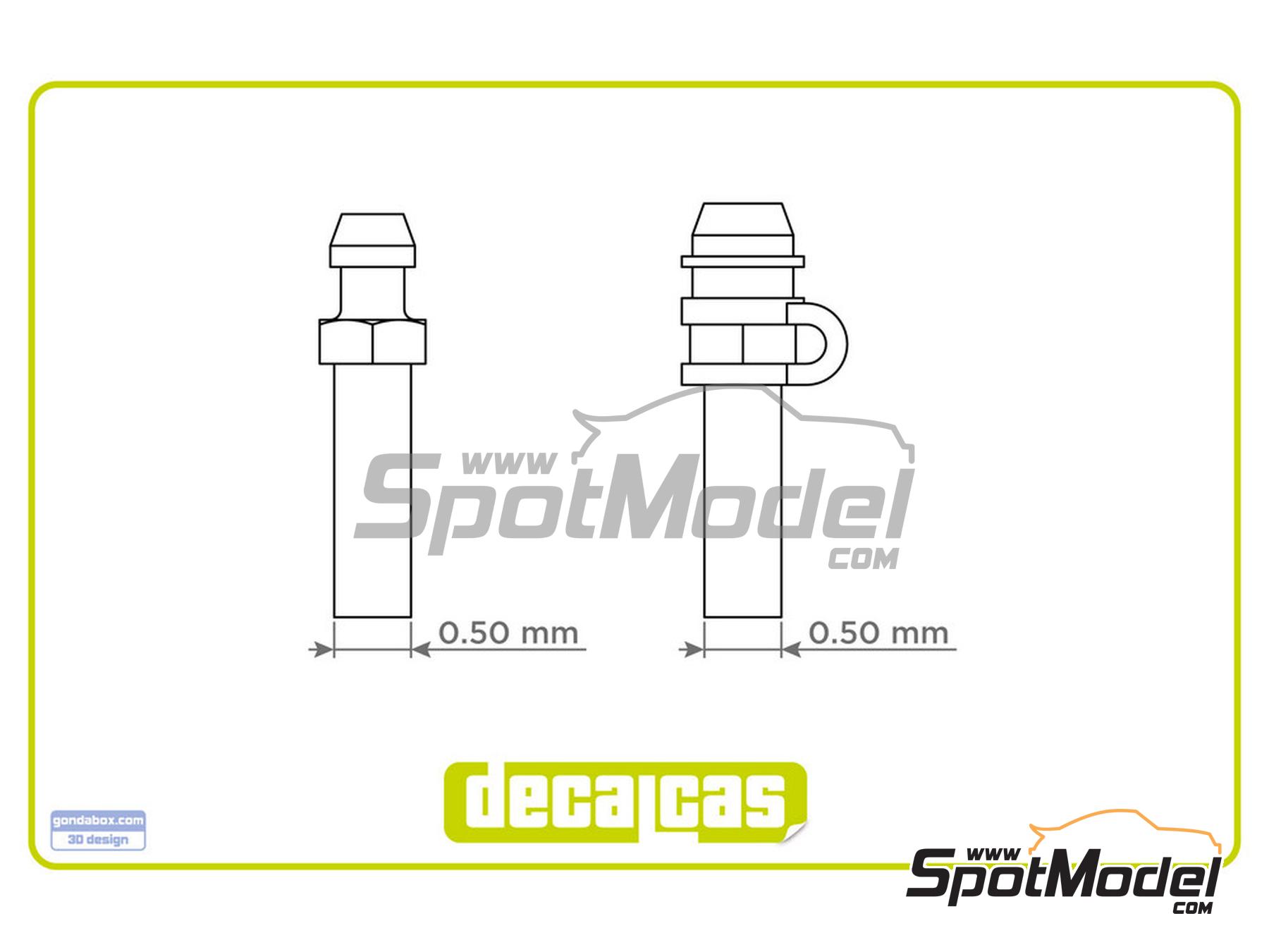 Image 7: Caliper bleed nipples - Type 01 | Detail in 1/20 scale manufactured by Decalcas (ref.&nbsp;DCL-PAR106)