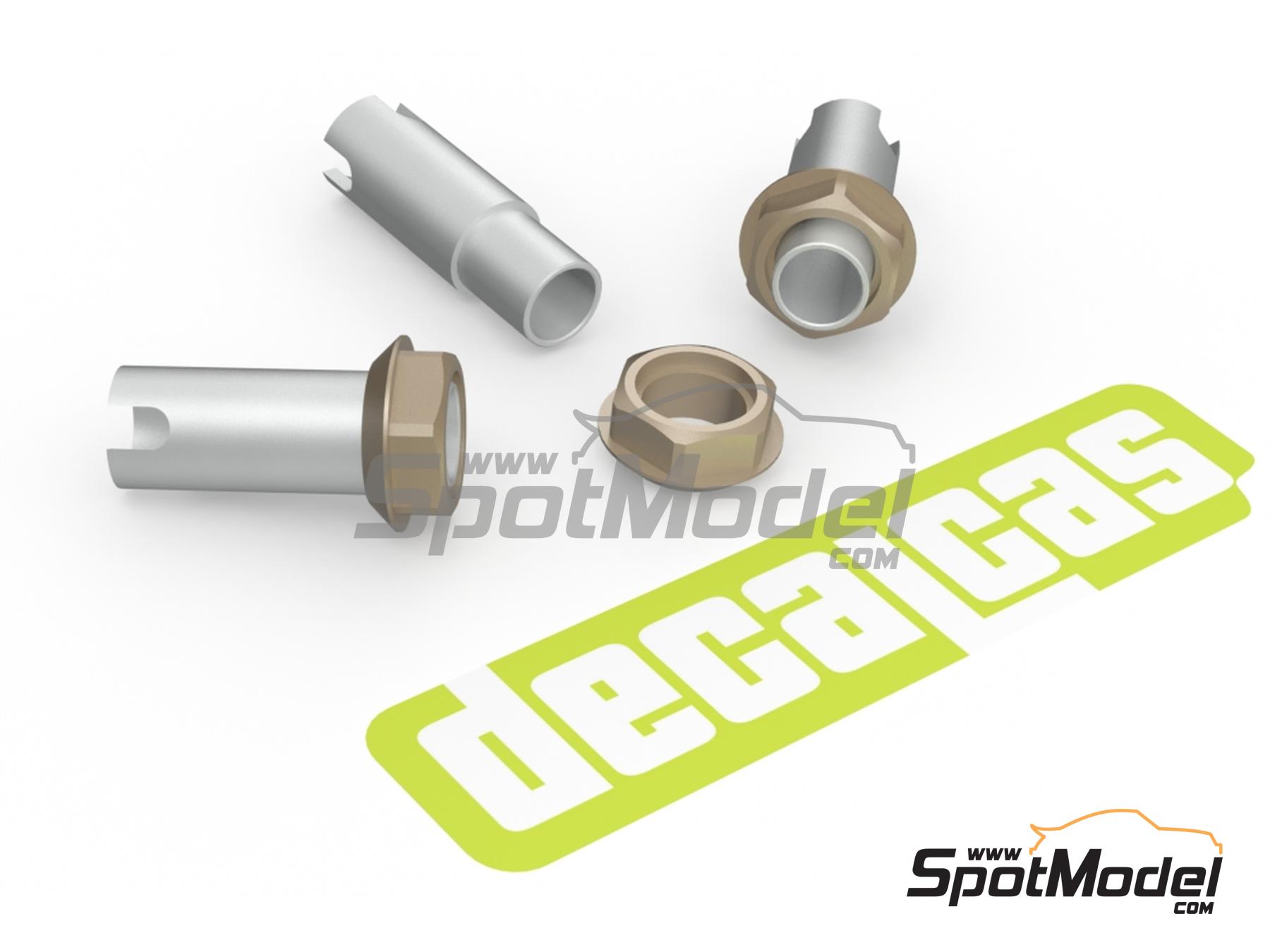 Image 1: Monotuerca Hexagonal y eje para llantas BBS - tipo 1 | Cierres de capot en escala 1/24 fabricado por Decalcas (ref. DCL-PAR115)