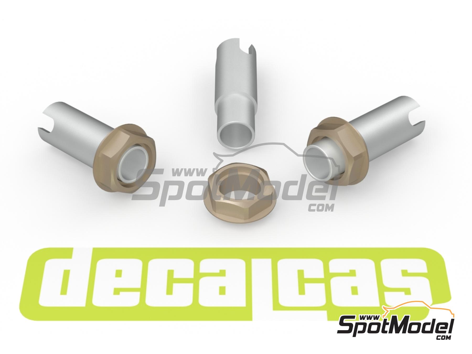 Image 2: Monotuerca Hexagonal y eje para llantas BBS - tipo 1 | Cierres de capot en escala 1/24 fabricado por Decalcas (ref. DCL-PAR115)