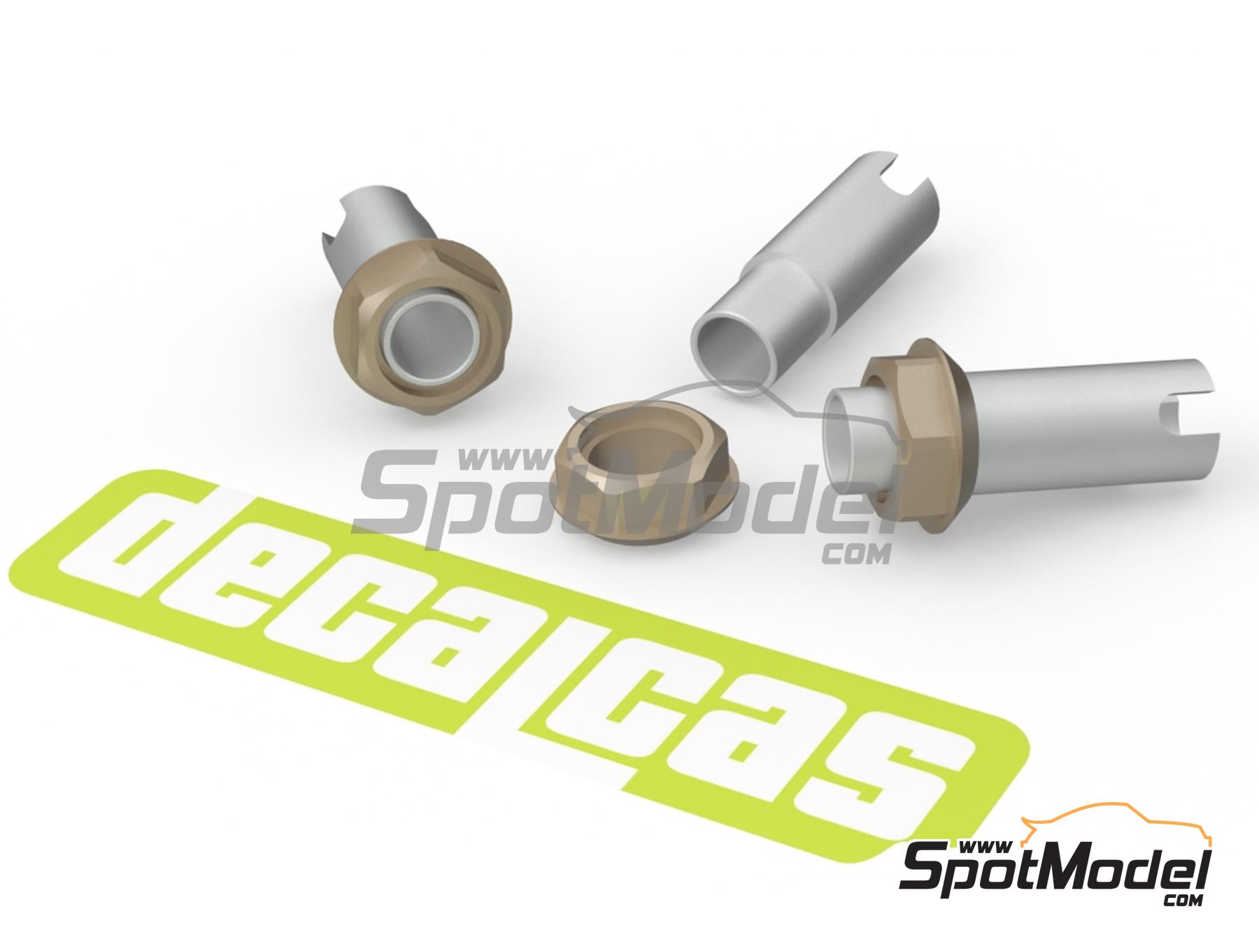 Image 3: Monotuerca Hexagonal y eje para llantas BBS - tipo 1 | Cierres de capot en escala 1/24 fabricado por Decalcas (ref. DCL-PAR115)