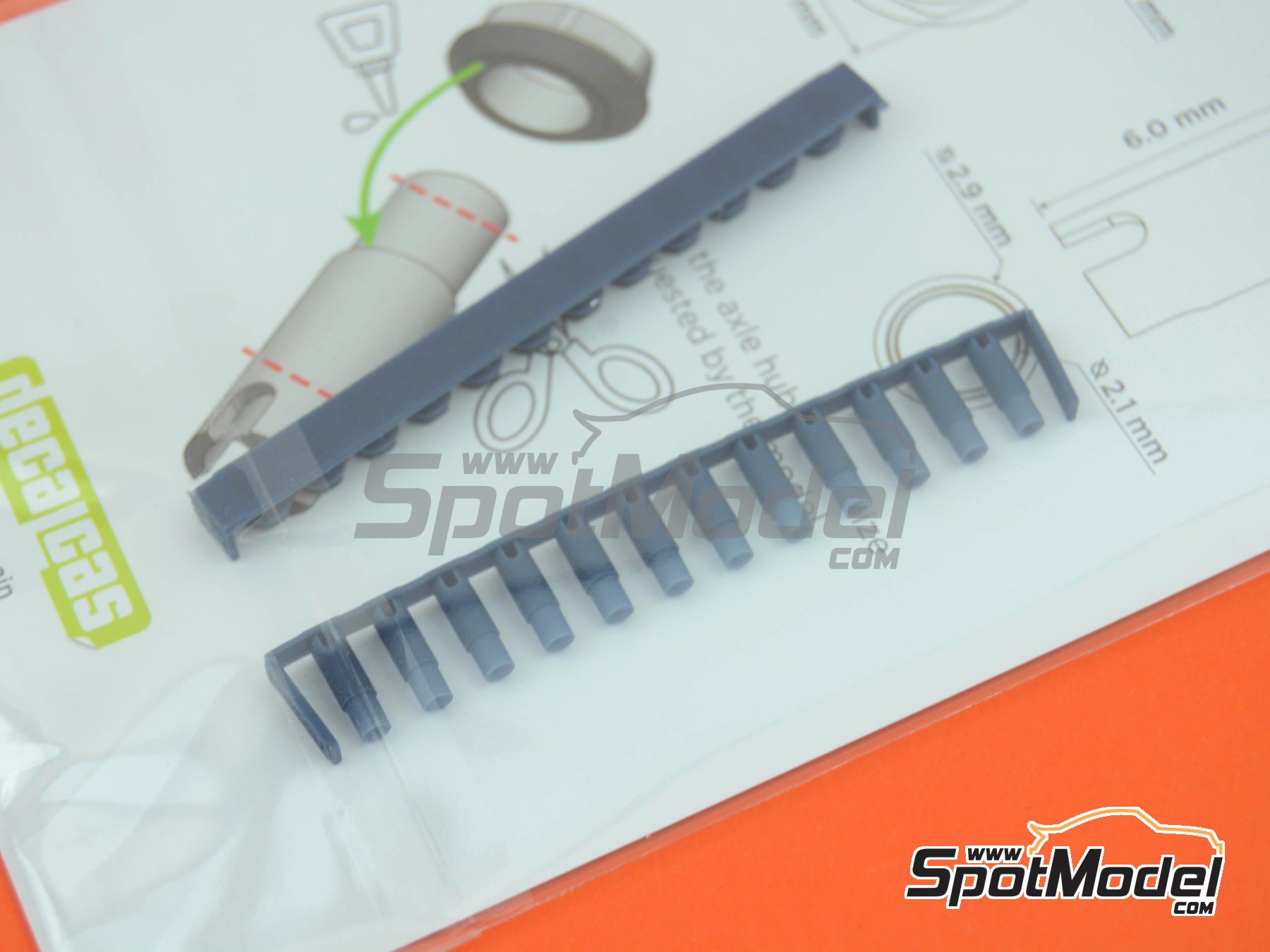 Image 10: Monotuerca Hexagonal y eje para llantas BBS - tipo 1 | Cierres de capot en escala 1/24 fabricado por Decalcas (ref. DCL-PAR115)