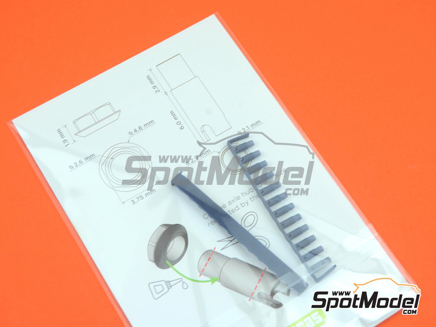 Image 12: Monotuerca Hexagonal y eje para llantas BBS - tipo 1 | Cierres de capot en escala 1/24 fabricado por Decalcas (ref. DCL-PAR115)