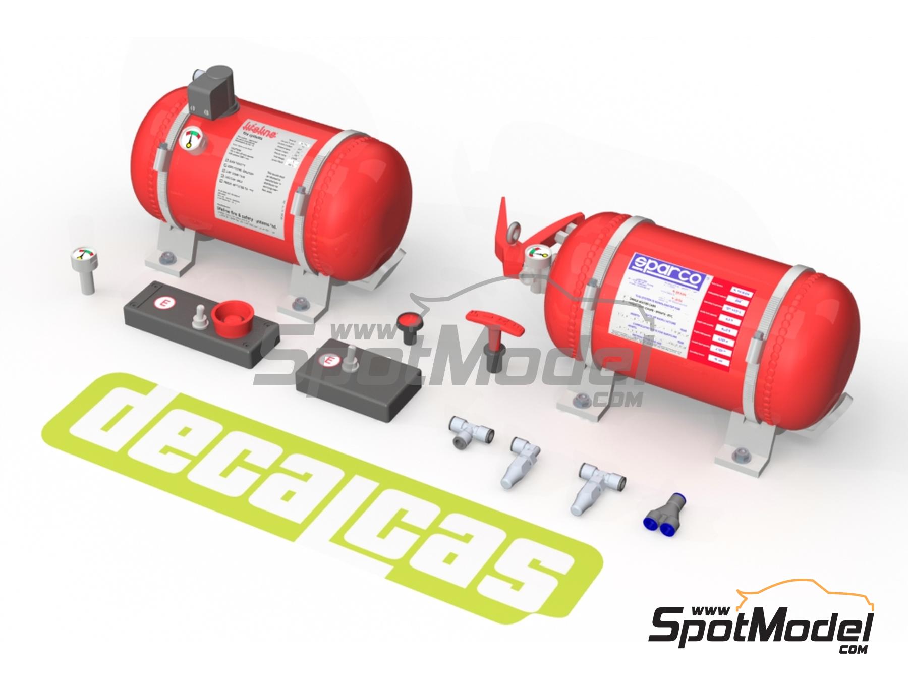 Image 1: Sistema completo de extinción - Extinguishing System - Tipo 01 | Extintor en escala 1/24 fabricado por Decalcas (ref. DCL-PAR122)