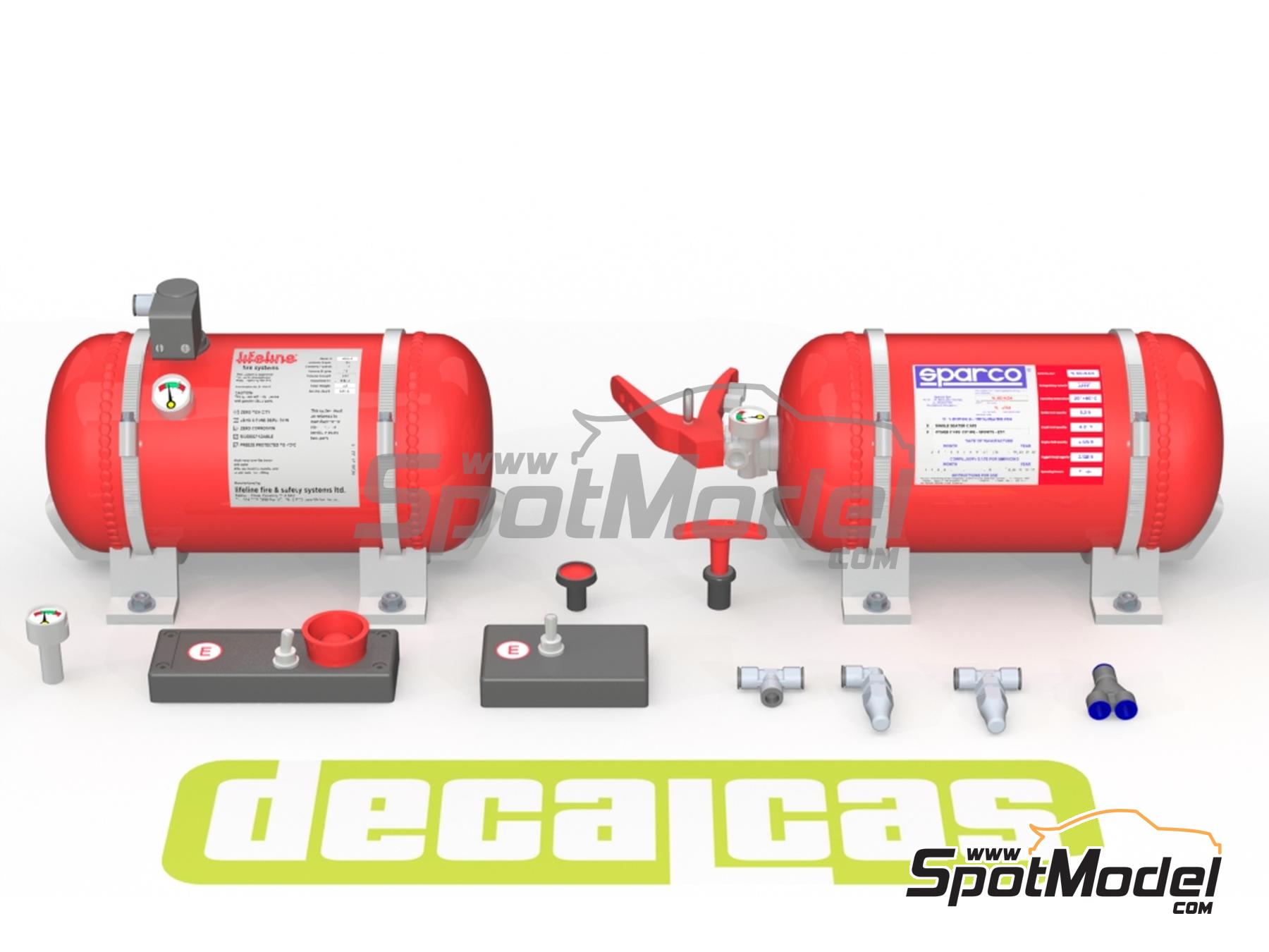 Image 2: Sistema completo de extinción - Extinguishing System - Tipo 01 | Extintor en escala 1/24 fabricado por Decalcas (ref. DCL-PAR122)