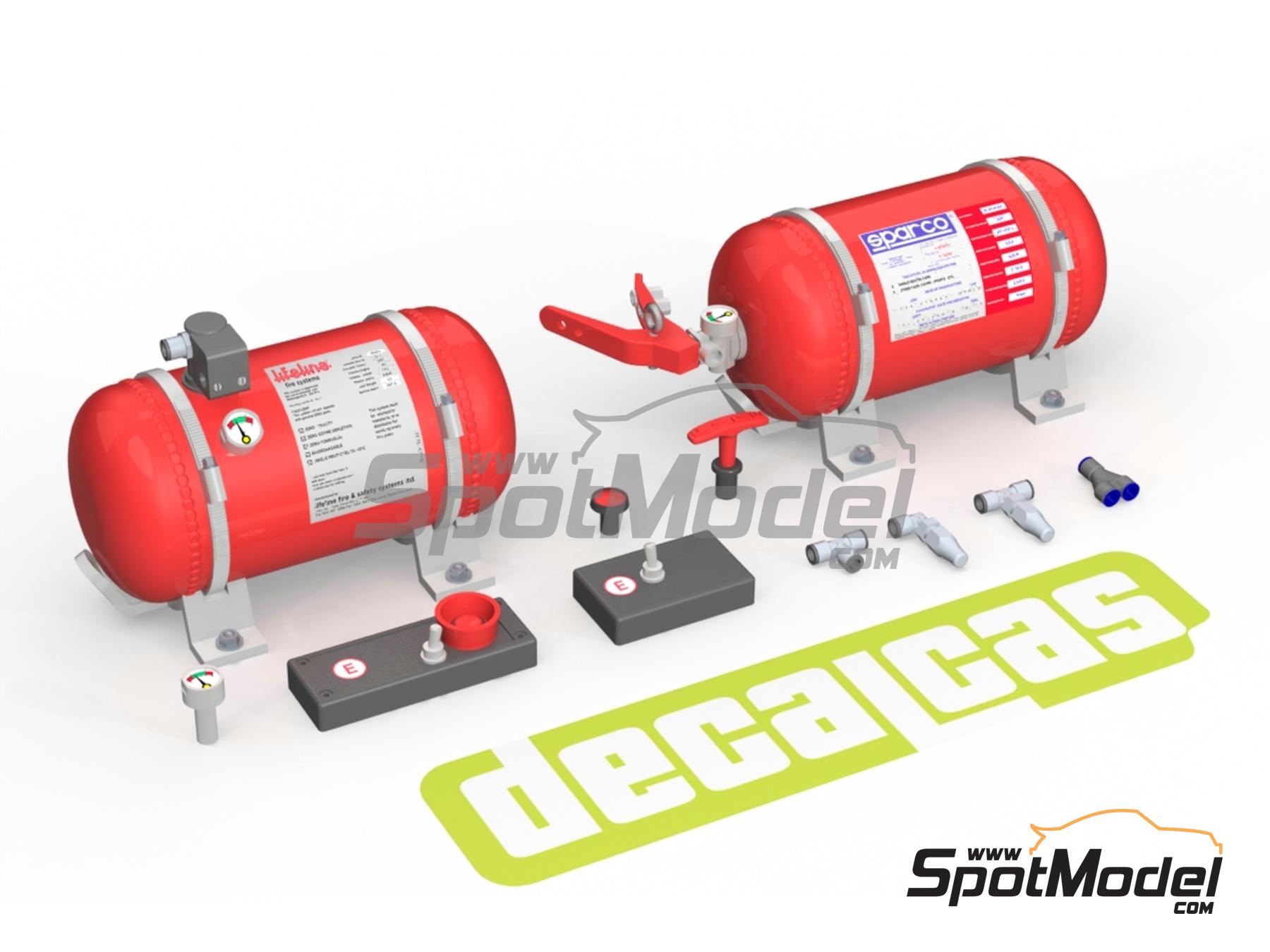 Image 3: Sistema completo de extinción - Extinguishing System - Tipo 01 | Extintor en escala 1/24 fabricado por Decalcas (ref. DCL-PAR122)