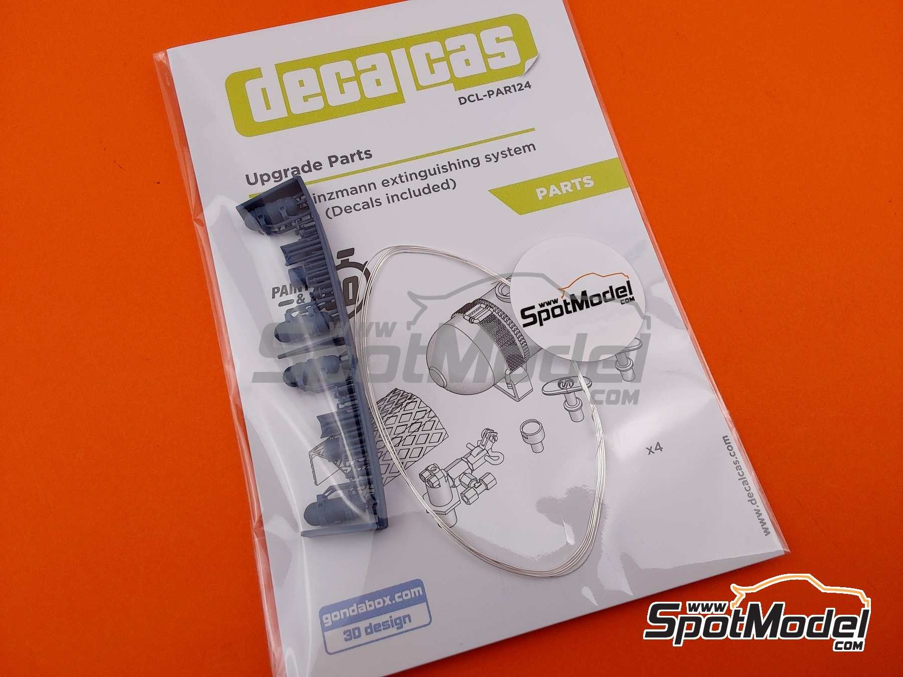 Image 15: Extintor Heinzmann - Heinzmann extinguisher | Extintor en escala&nbsp;1/24 fabricado por Decalcas (ref.&nbsp;DCL-PAR124)