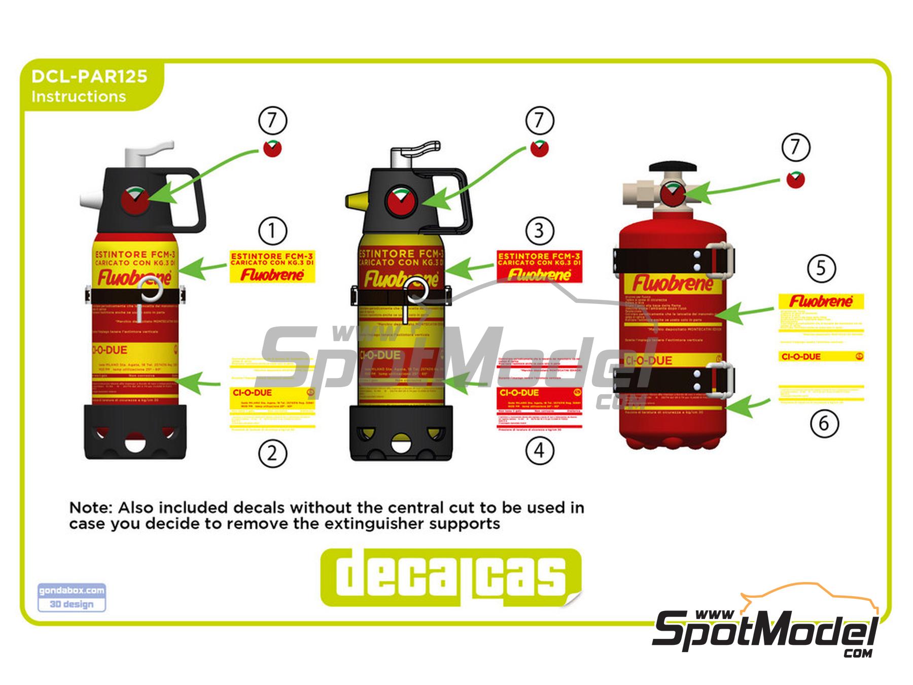 Image 11: Extintor Ci-O-Due para Lancia Stratos | Extintor en escala&nbsp;1/24 fabricado por Decalcas (ref.&nbsp;DCL-PAR125)