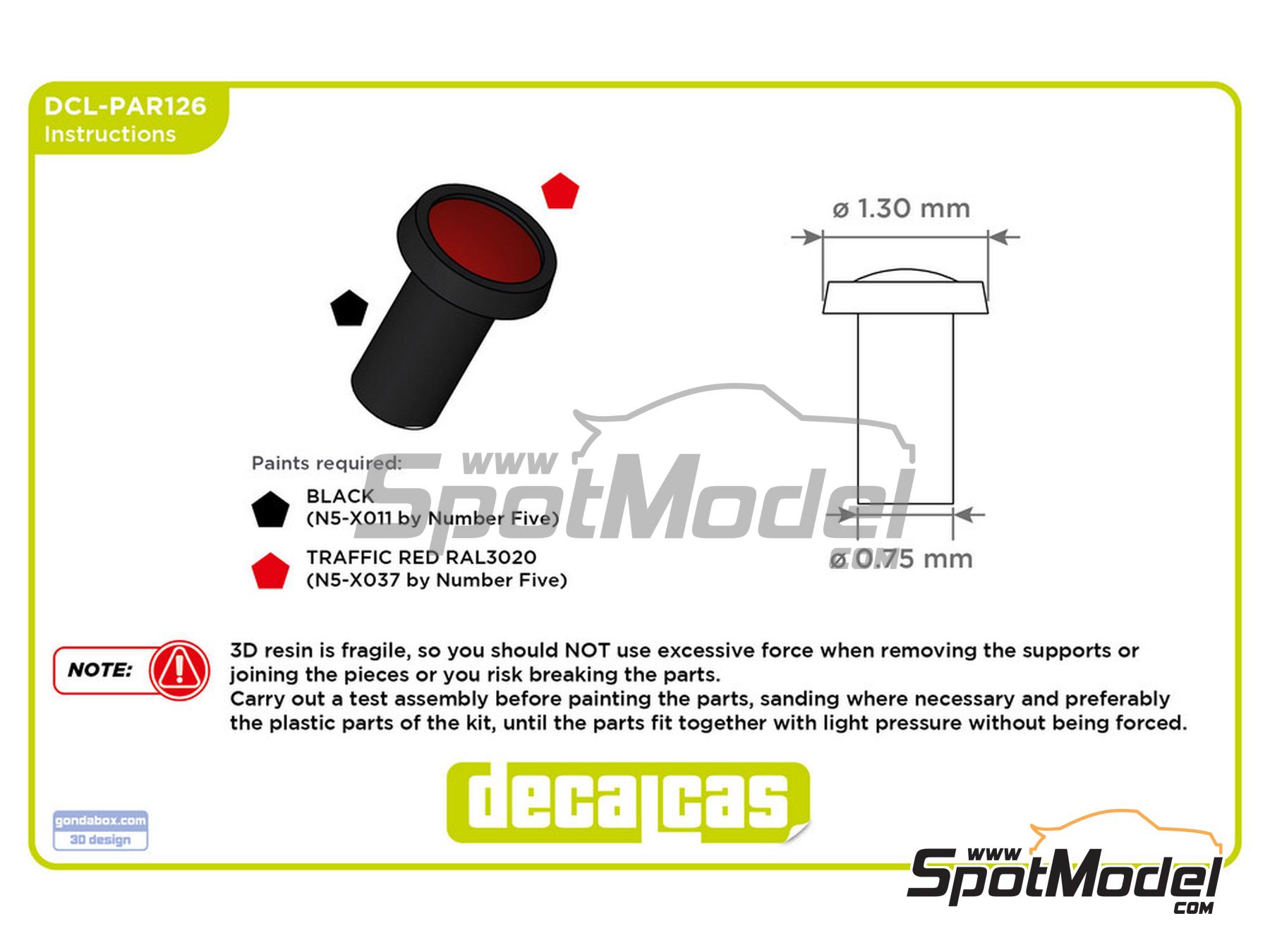 Image 11: Pulsador de emergencia - Tipo 4 | Detalle en escala&nbsp;1/24 fabricado por Decalcas (ref.&nbsp;DCL-PAR126)